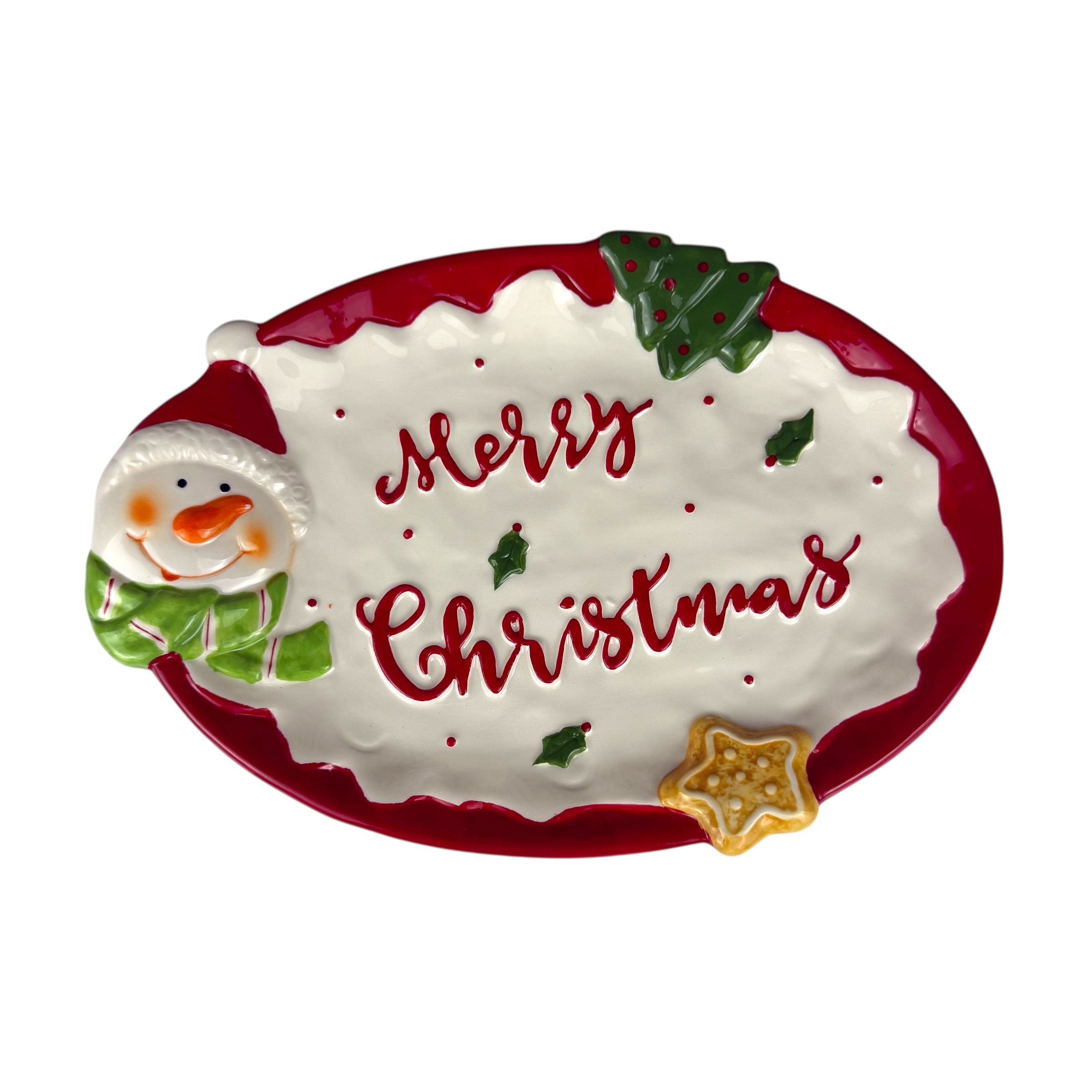 "Wesołych Świąt" Świąteczny posiłek "Szczęście #2" biały 27/18/2