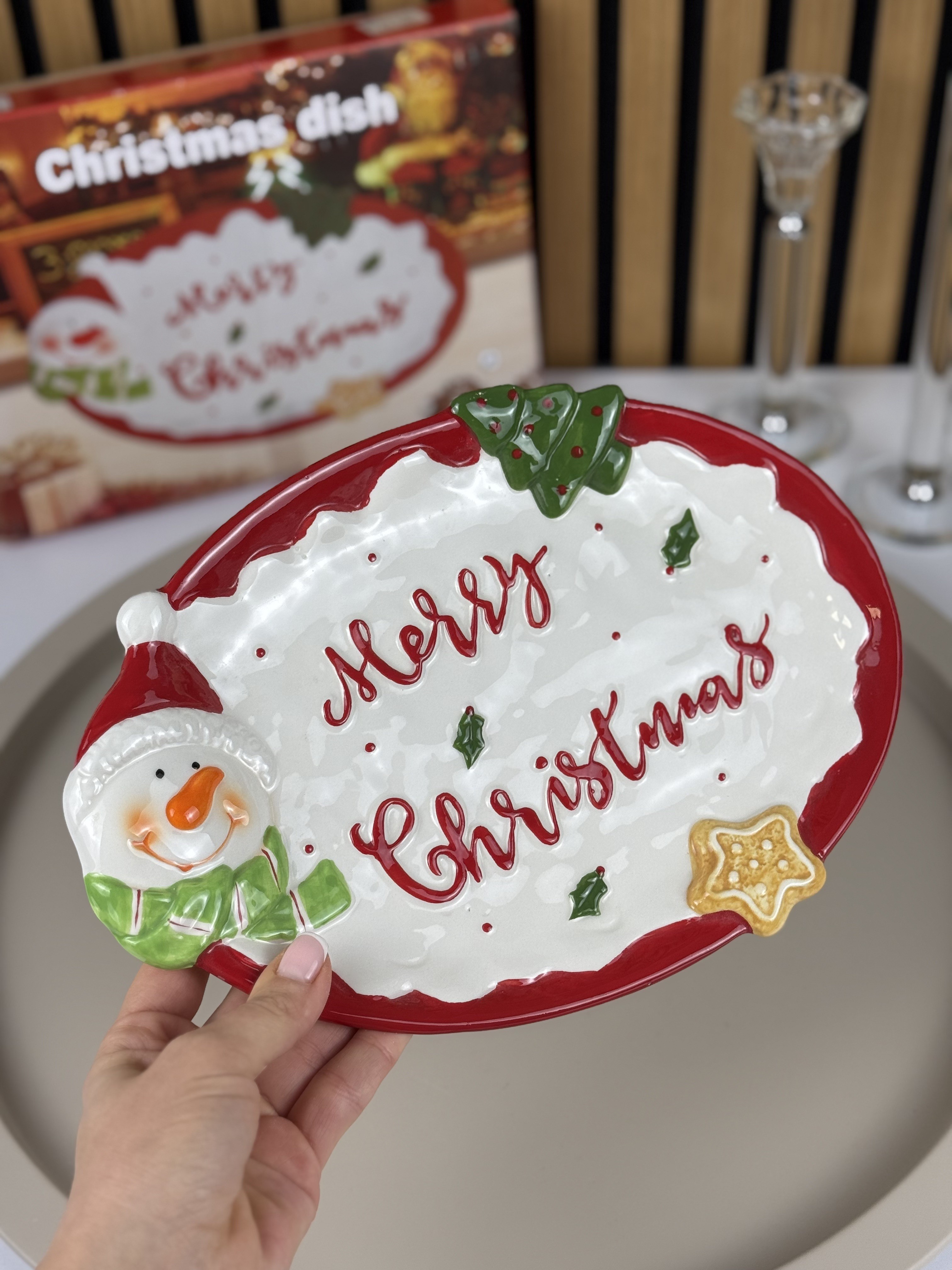 "Wesołych Świąt" Świąteczny posiłek "Szczęście #2" biały 27/18/2 photo 2