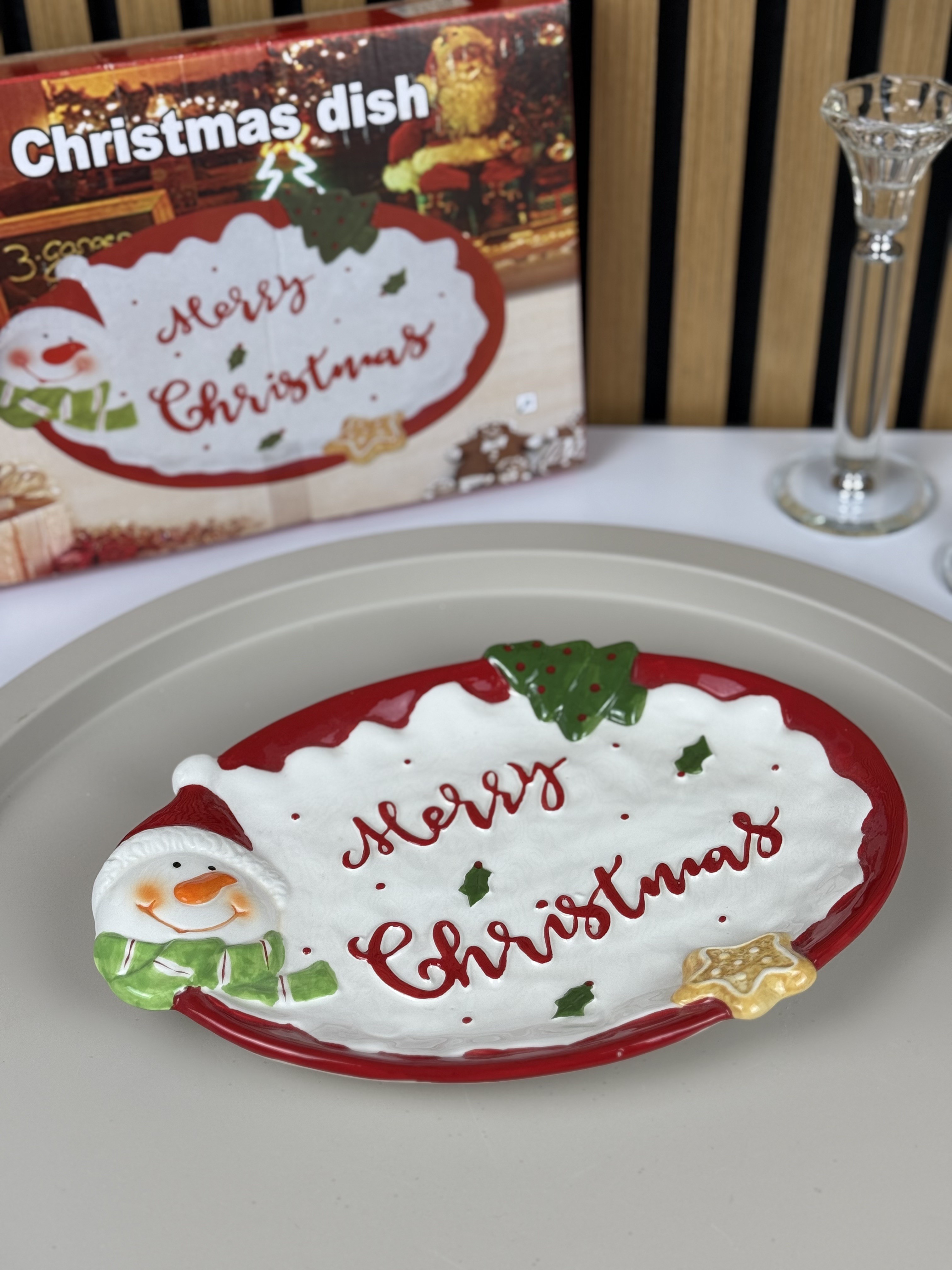 "Wesołych Świąt" Świąteczny posiłek "Szczęście #2" biały 27/18/2 photo 3