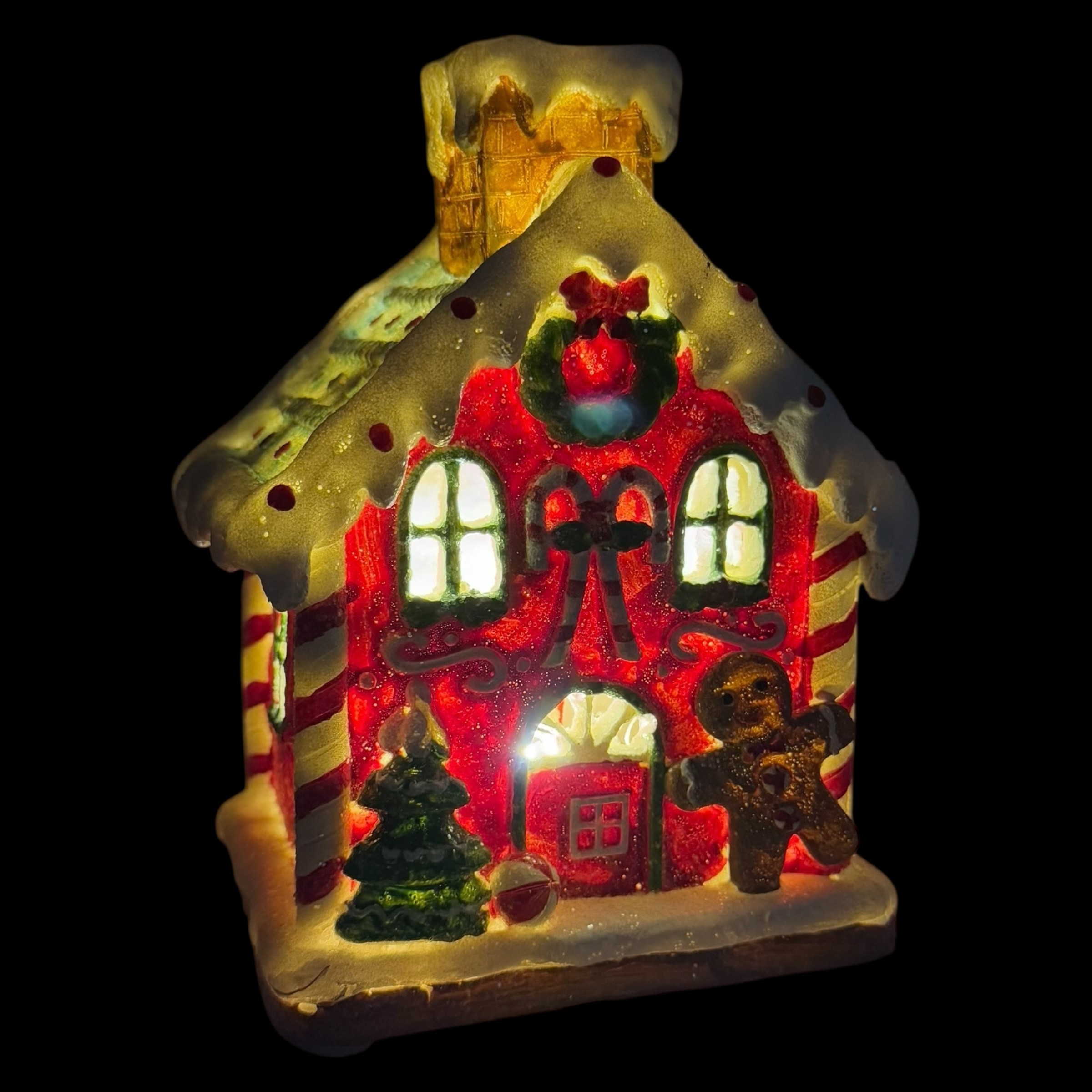 Фигурка във формата на къща "Чувства #1 "Музика, светлина, USB, 3 бр. батерии AAA photo 5