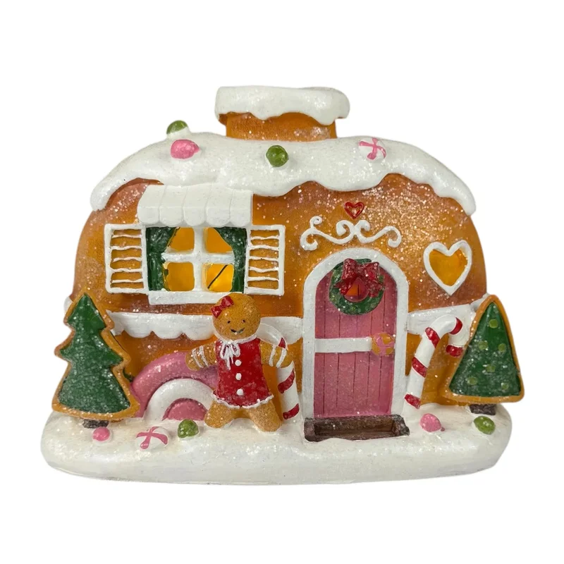 Figurină în formă de casă „Feelings #3”Muzică, lumină,USB, 3 buc. baterii AAA