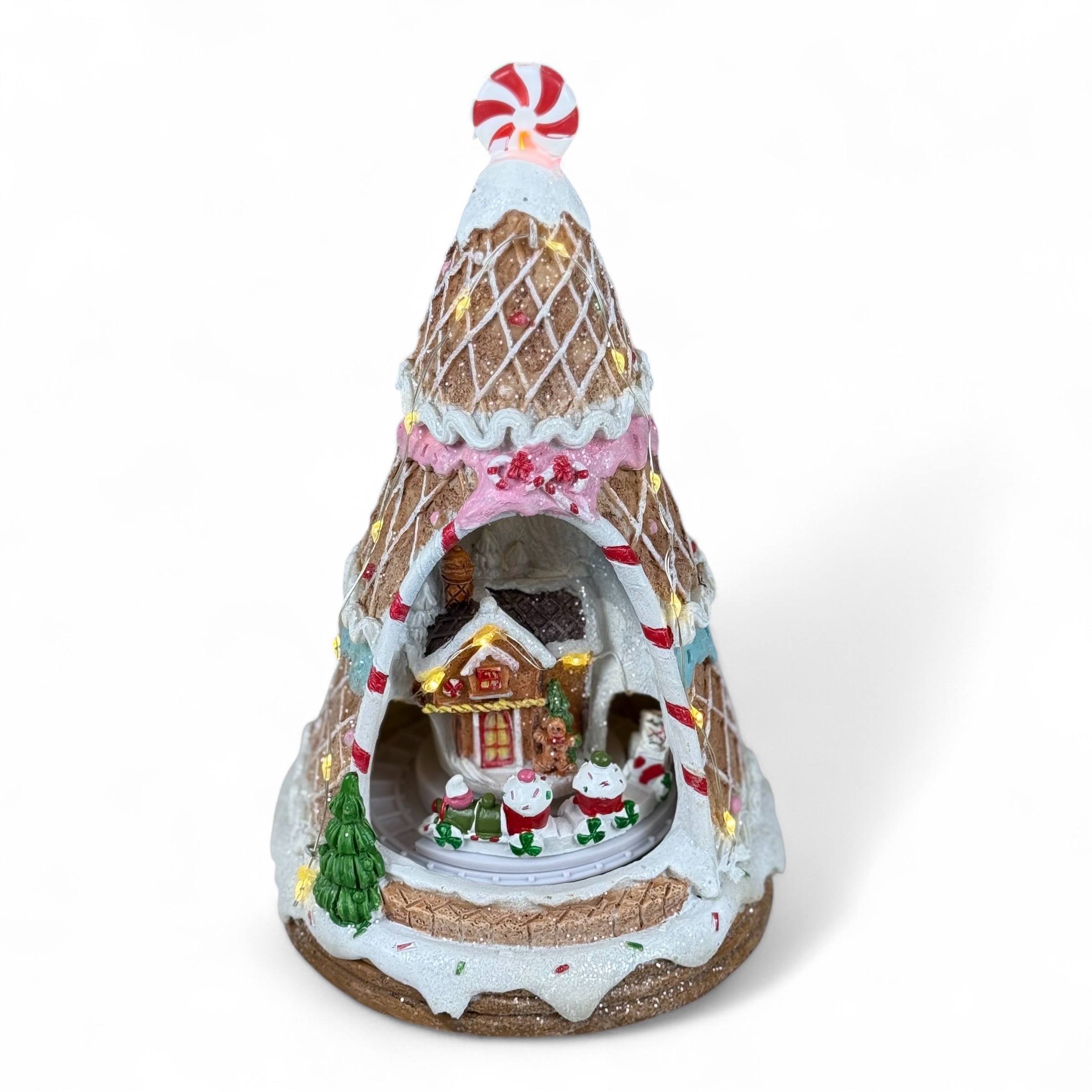 Фигурка на коледна елха #3, музика, светлина, USB, 3 бр. батерии AAA