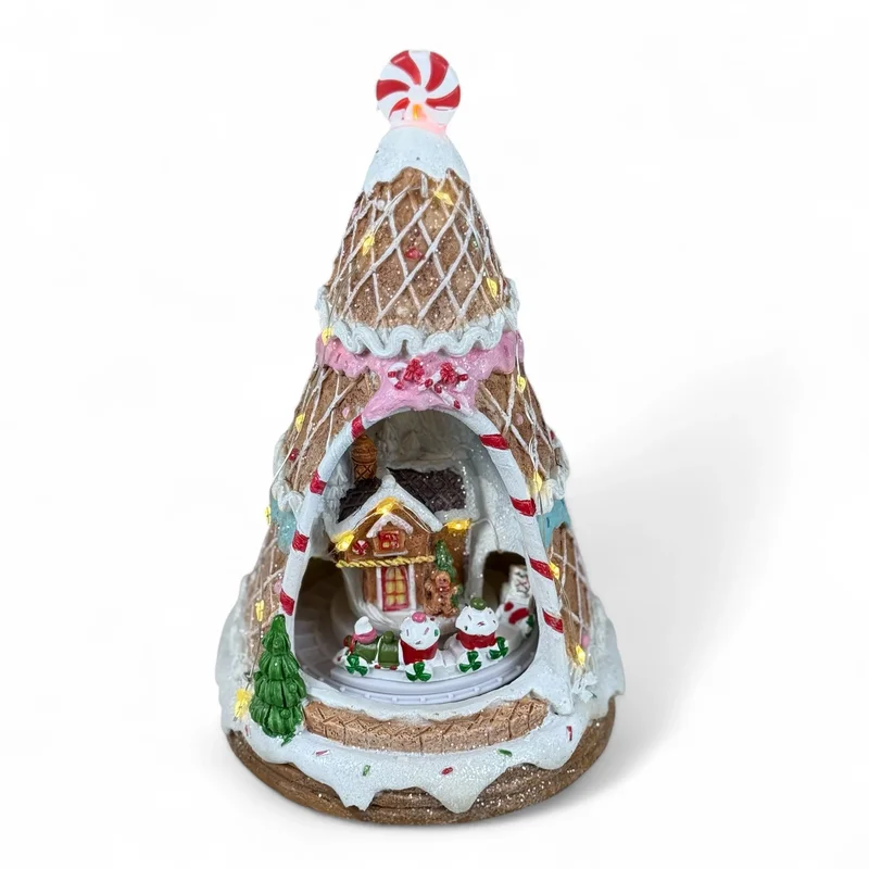 Figurina de Craciun in forma de brad #3, muzică, lumină, USB, 3 buc. baterii AAA