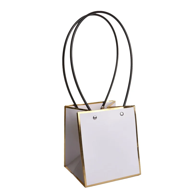 Set 4 genți trapezoidale alba, model square