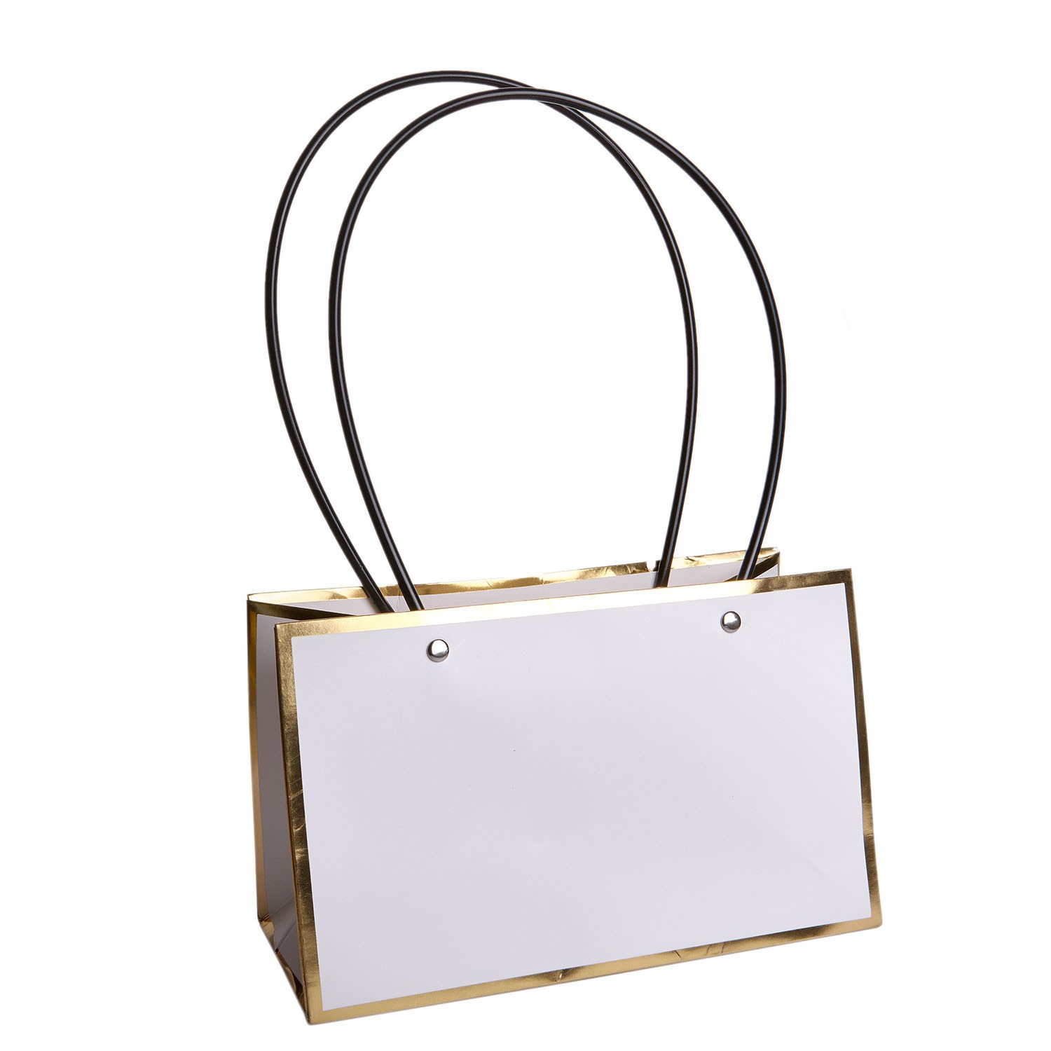 Set of 4 white trapezoidal bags, wide model