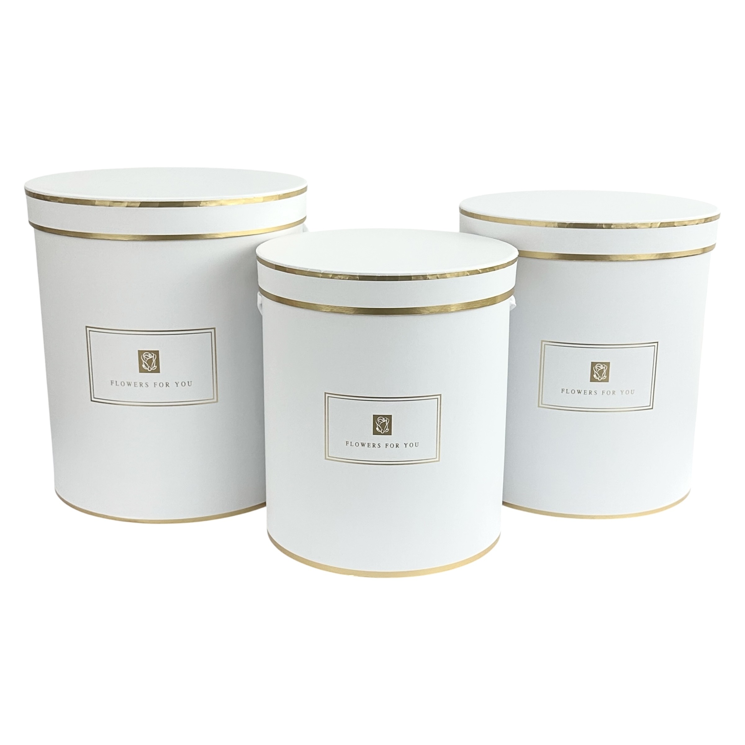 Комплект от 3 бели кръгли кутии "Chic" photo 2