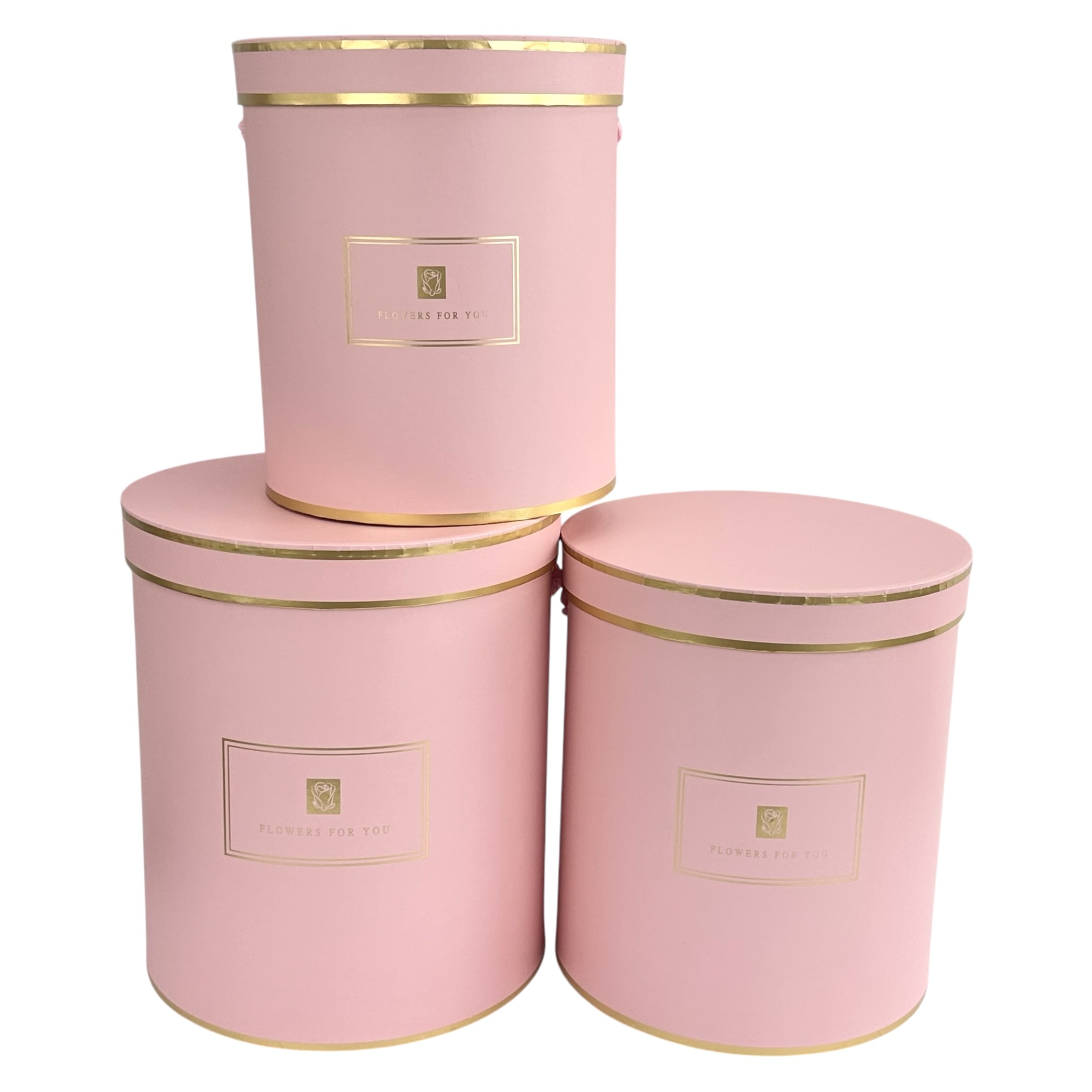 Комплект от 3 розови кръгли кутии "Chic" photo 2