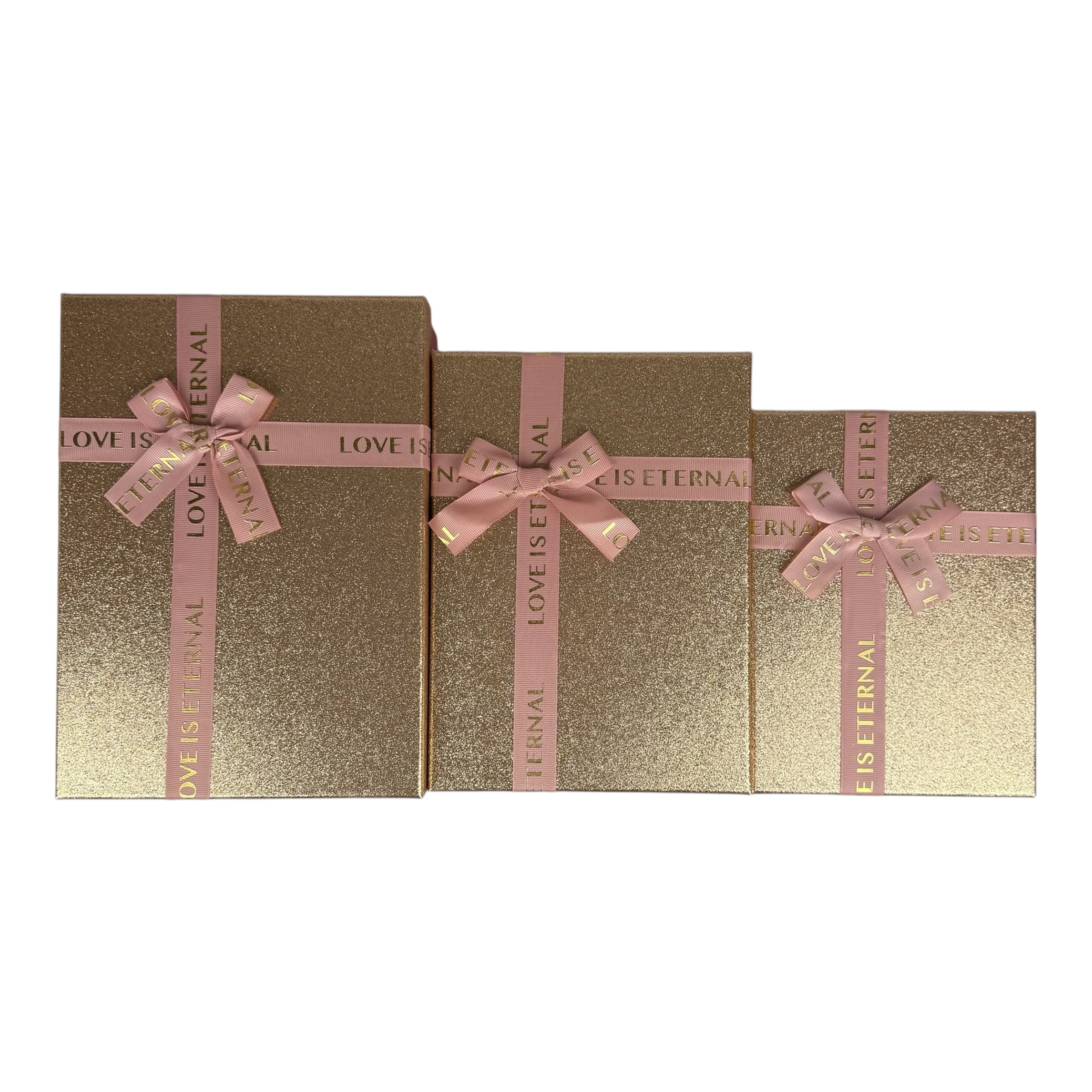 Правоъгълен комплект правоъгълни кутии от 3 части, розово злато "Cuty" photo 2