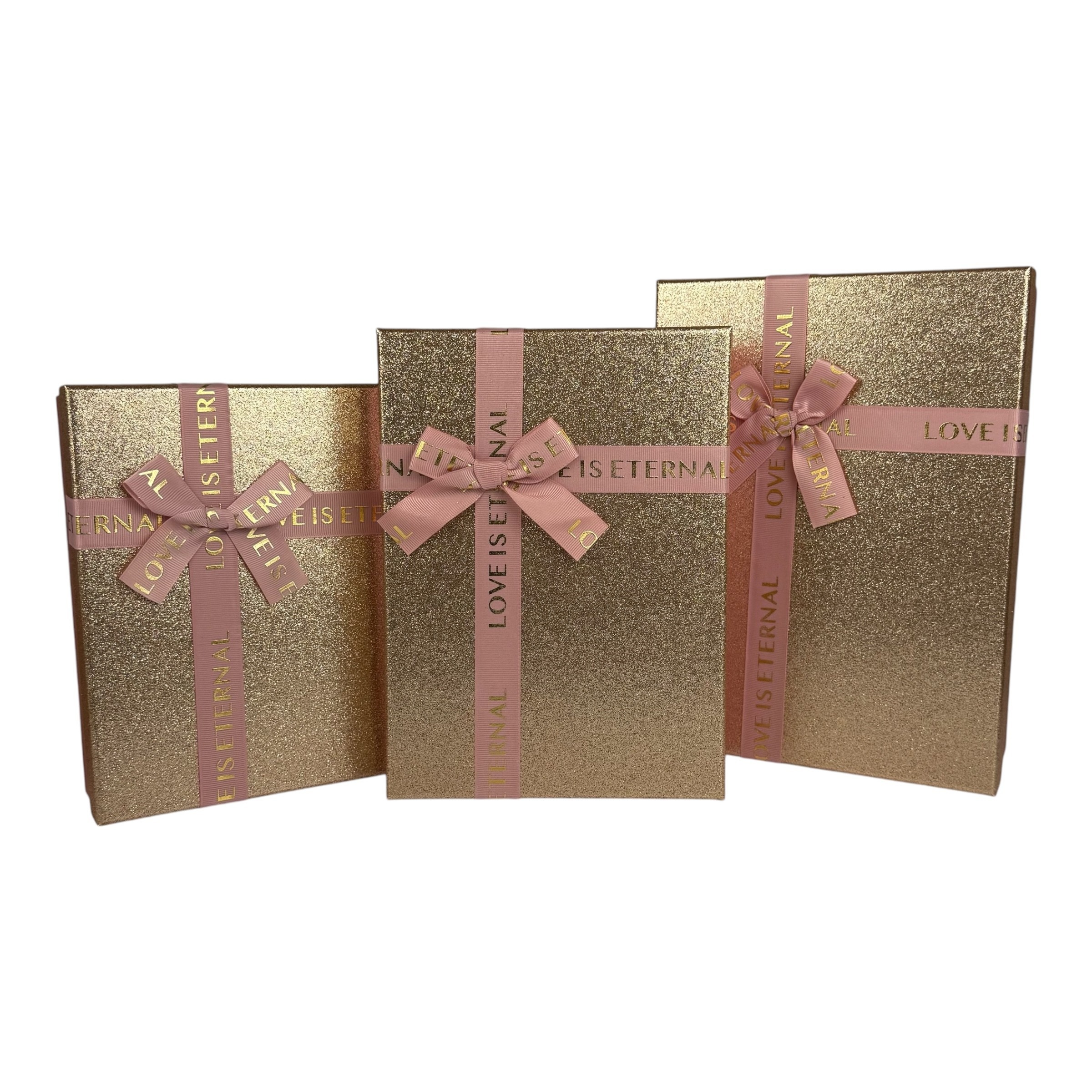 Правоъгълен комплект правоъгълни кутии от 3 части, розово злато "Cuty" photo 5