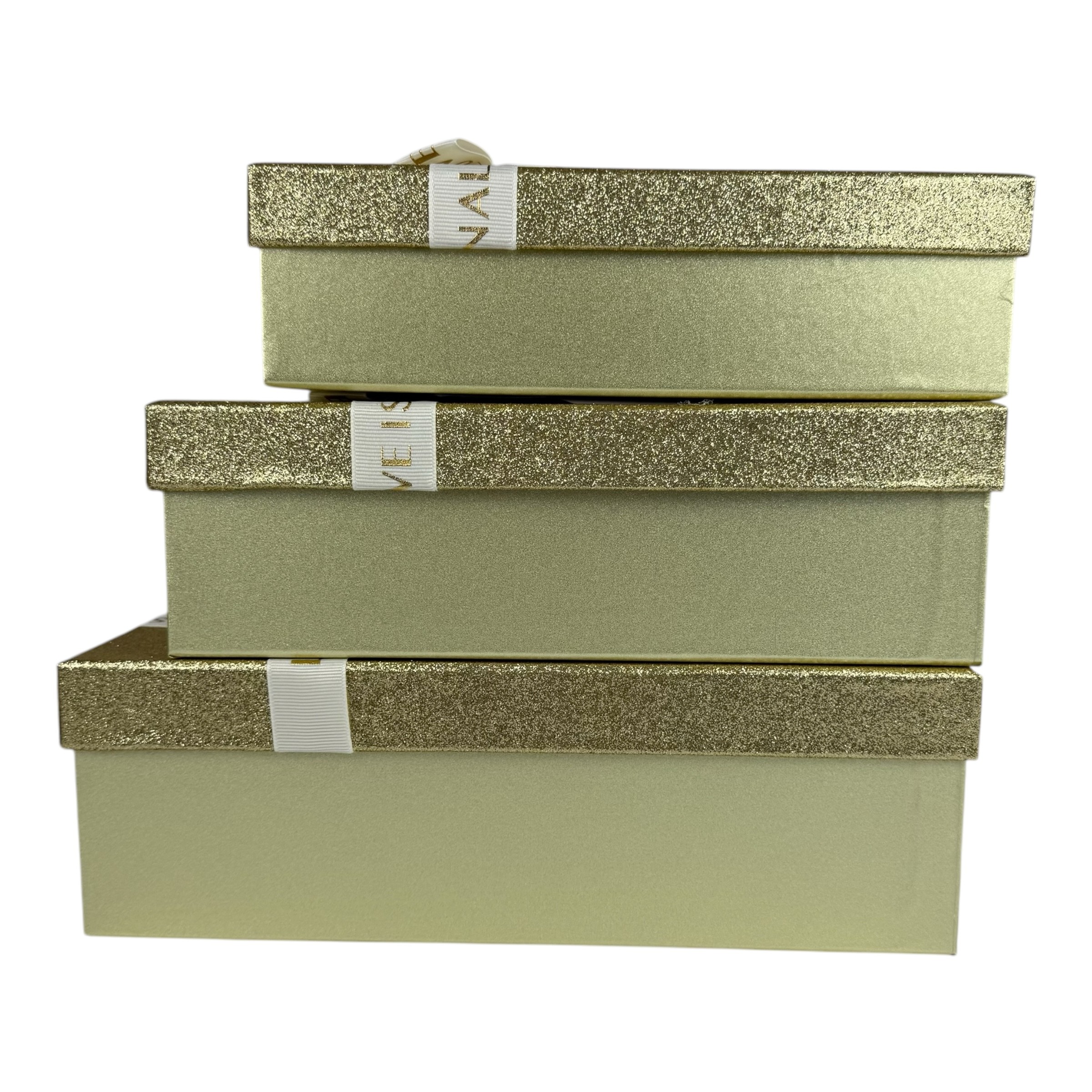 Правоъгълен комплект правоъгълни кутии от 3 части, златен "Cuty" photo 2