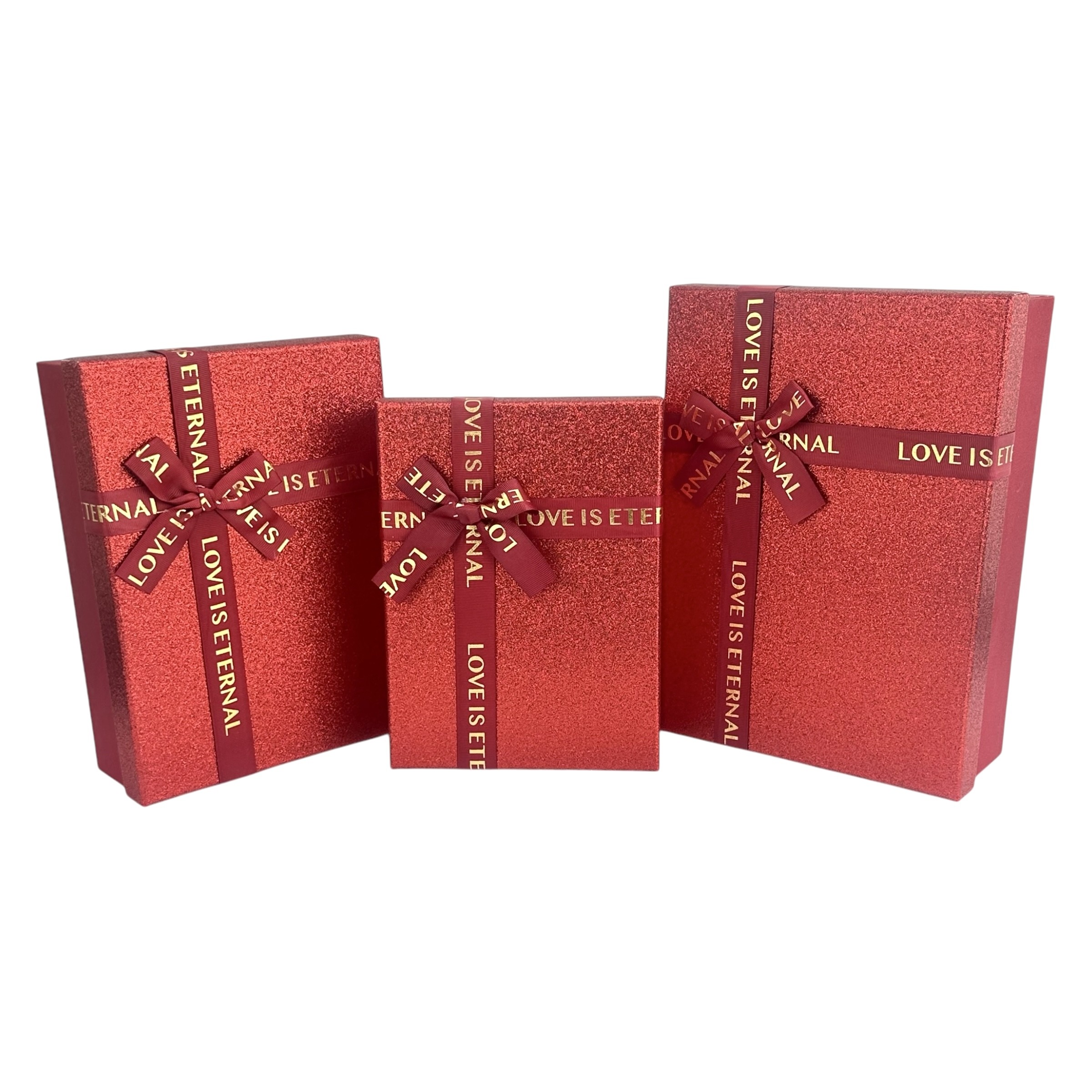 Правоъгълен комплект правоъгълни кутии от 3 части, червен "Cuty"