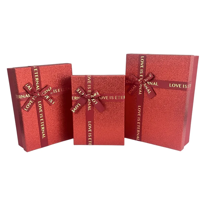 Set cutii dreptunghiulare 3 piese, rosu "Cuty"