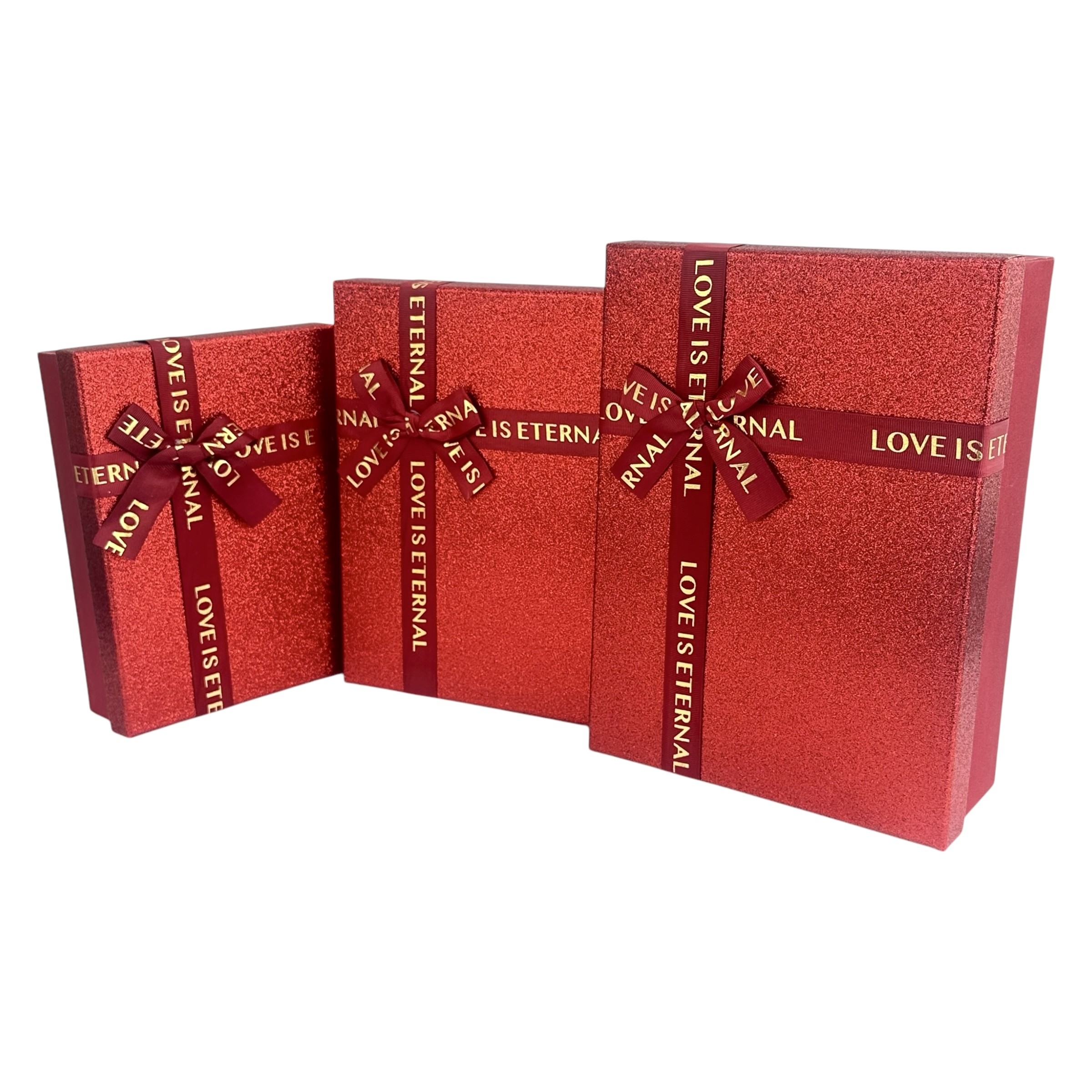 Правоъгълен комплект правоъгълни кутии от 3 части, червен "Cuty" photo 2