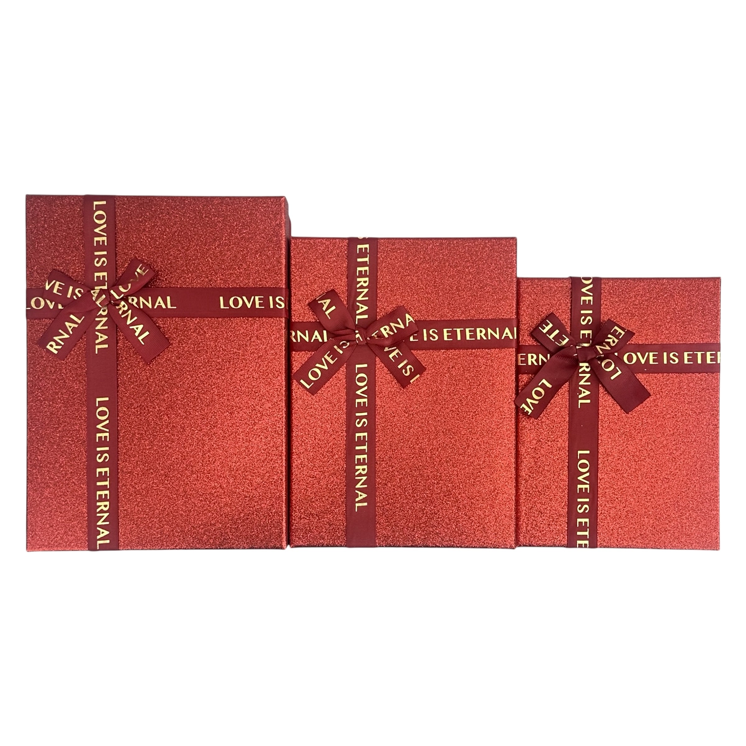 Правоъгълен комплект правоъгълни кутии от 3 части, червен "Cuty" photo 3