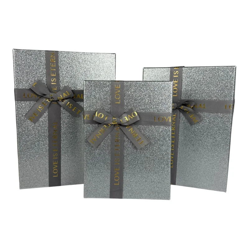 Set cutii dreptunghiulare 3 piese, argint "Cuty"