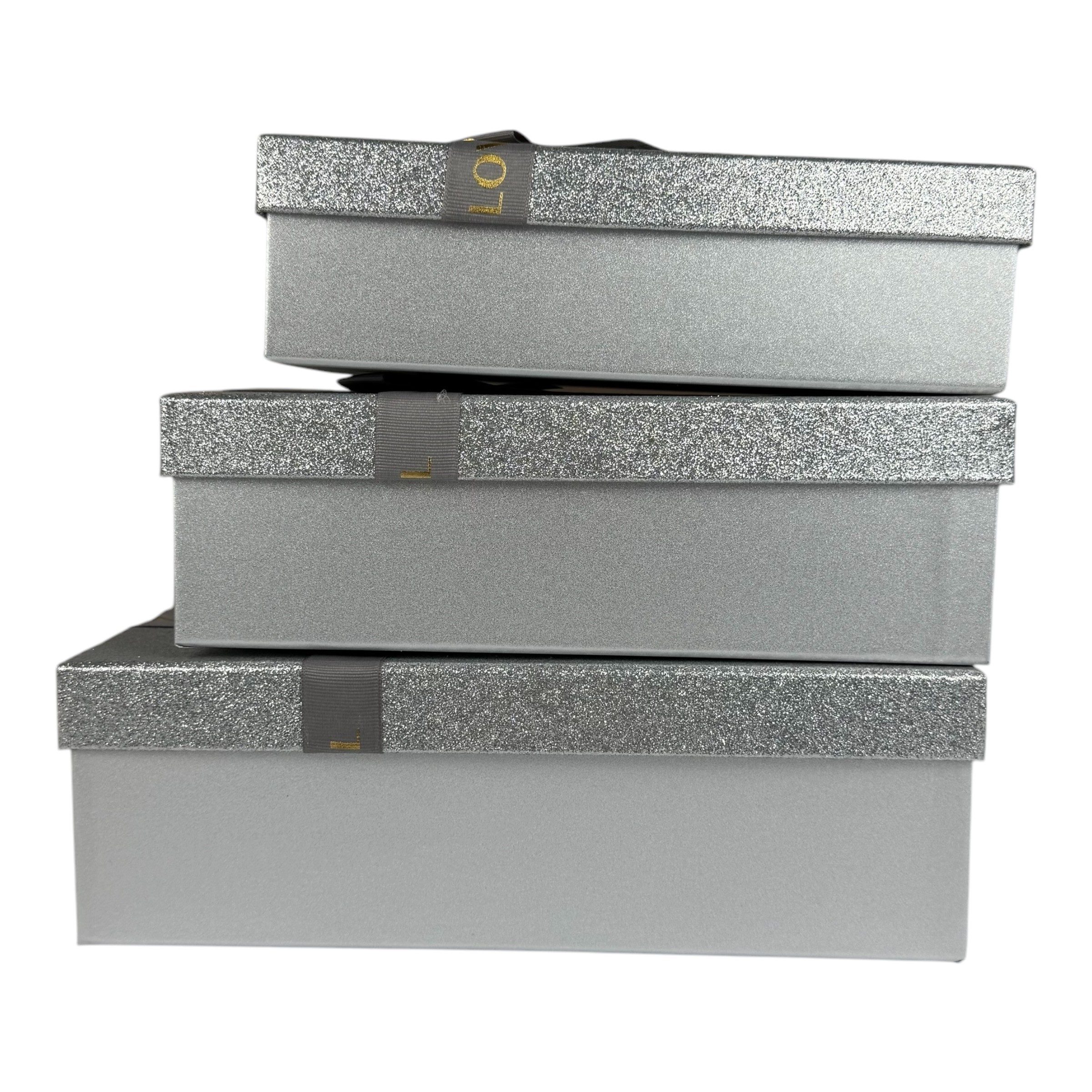 Téglalap alakú 3 darabos ezüst téglalap alakú dobozkészlet "Cuty" photo 2