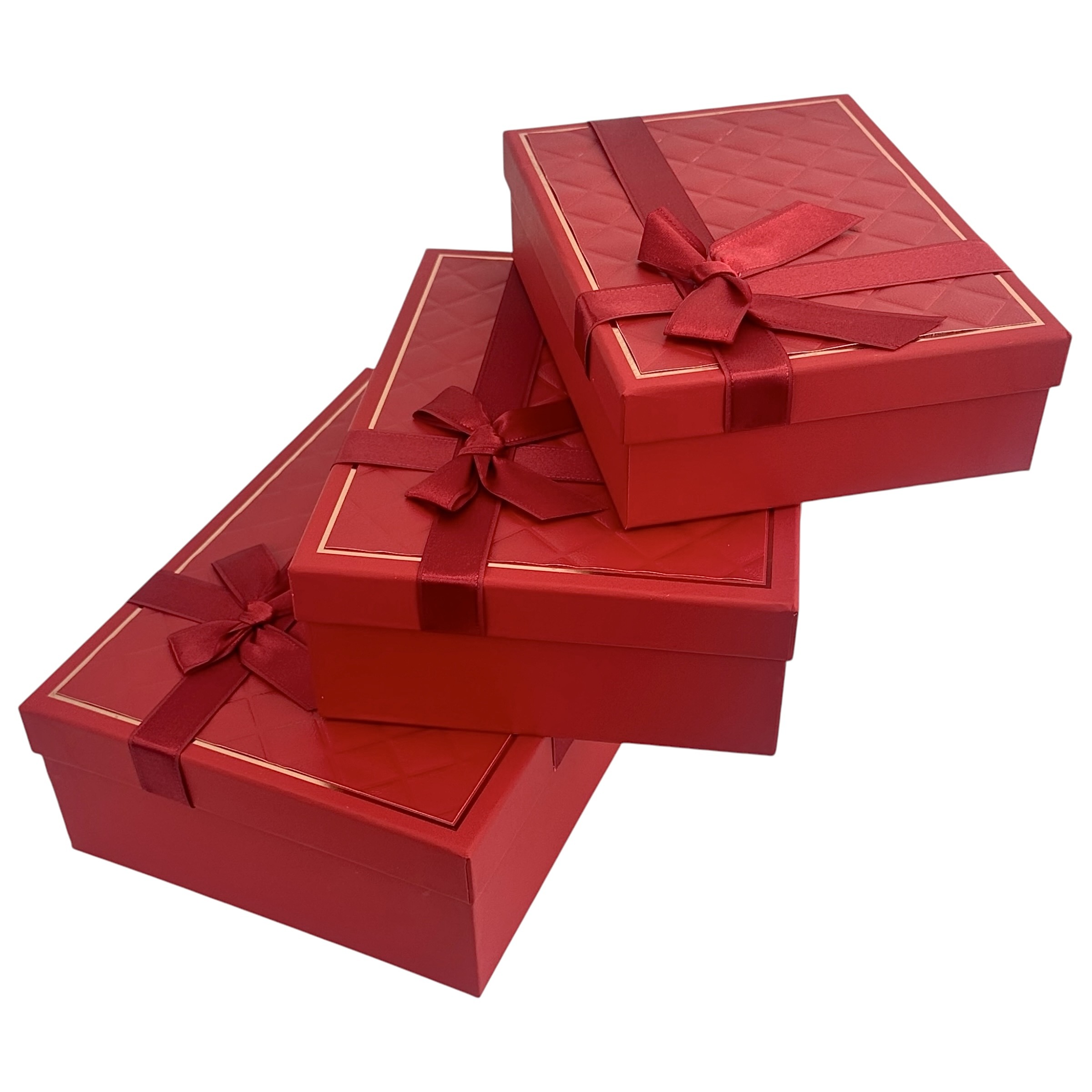 Téglalap alakú 3 darabos téglalap alakú dobozkészlet, piros "Awesome" photo 4