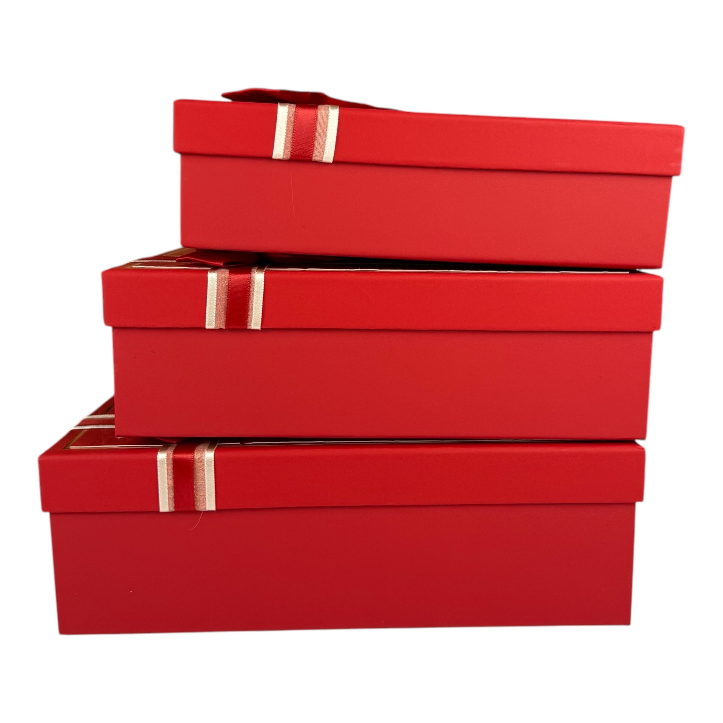 Правоъгълен комплект правоъгълни кутии от 3 части, червен "Prestige" photo 3