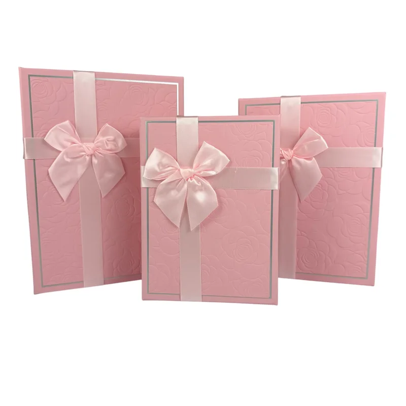 Set cutii dreptunghiulare 3 piese, roz "Gifty"