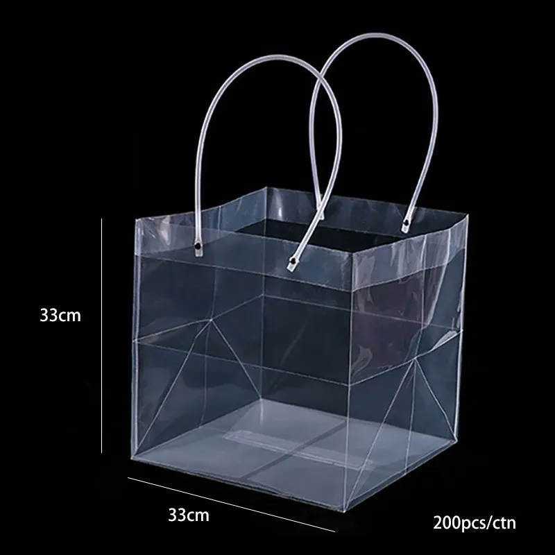 Set de 10 pungi din plastic pentru flori "Invis" 33x33x33