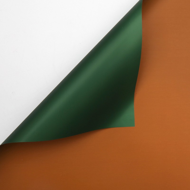 Celofan bicolor, smarald+ciocolata #091