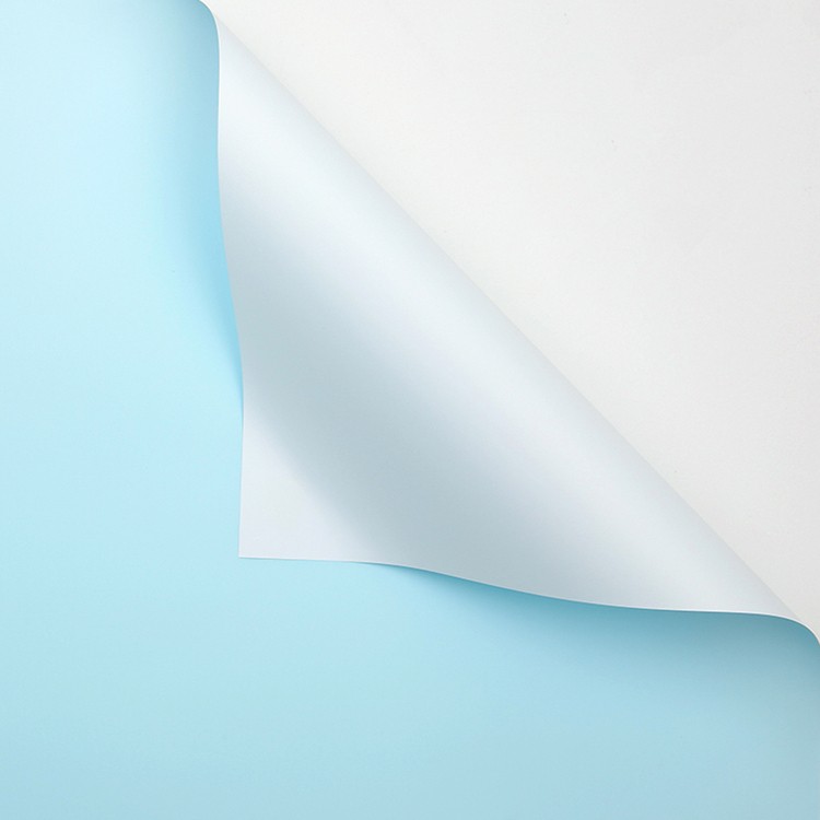 Dwukolorowy celofan, niebieski + biały #131