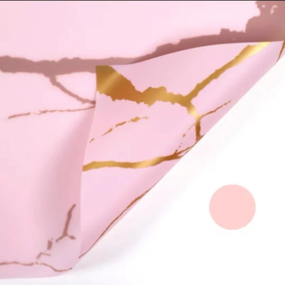 Pink cellophane "Golden marble" #165