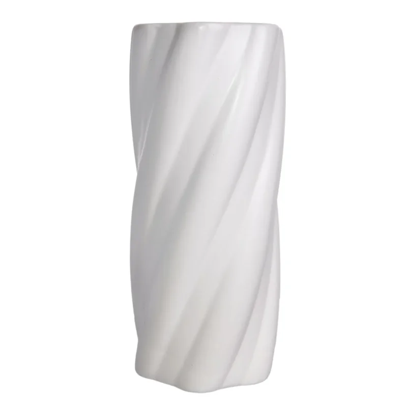 Vaza ceramica "Whirl" alb 27x12