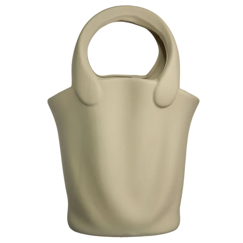 Vaza ceramica "Handbag M" verde 28x12