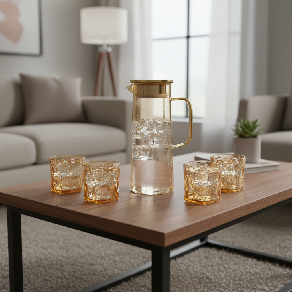 Pitcher set with 6 glasses photo 8