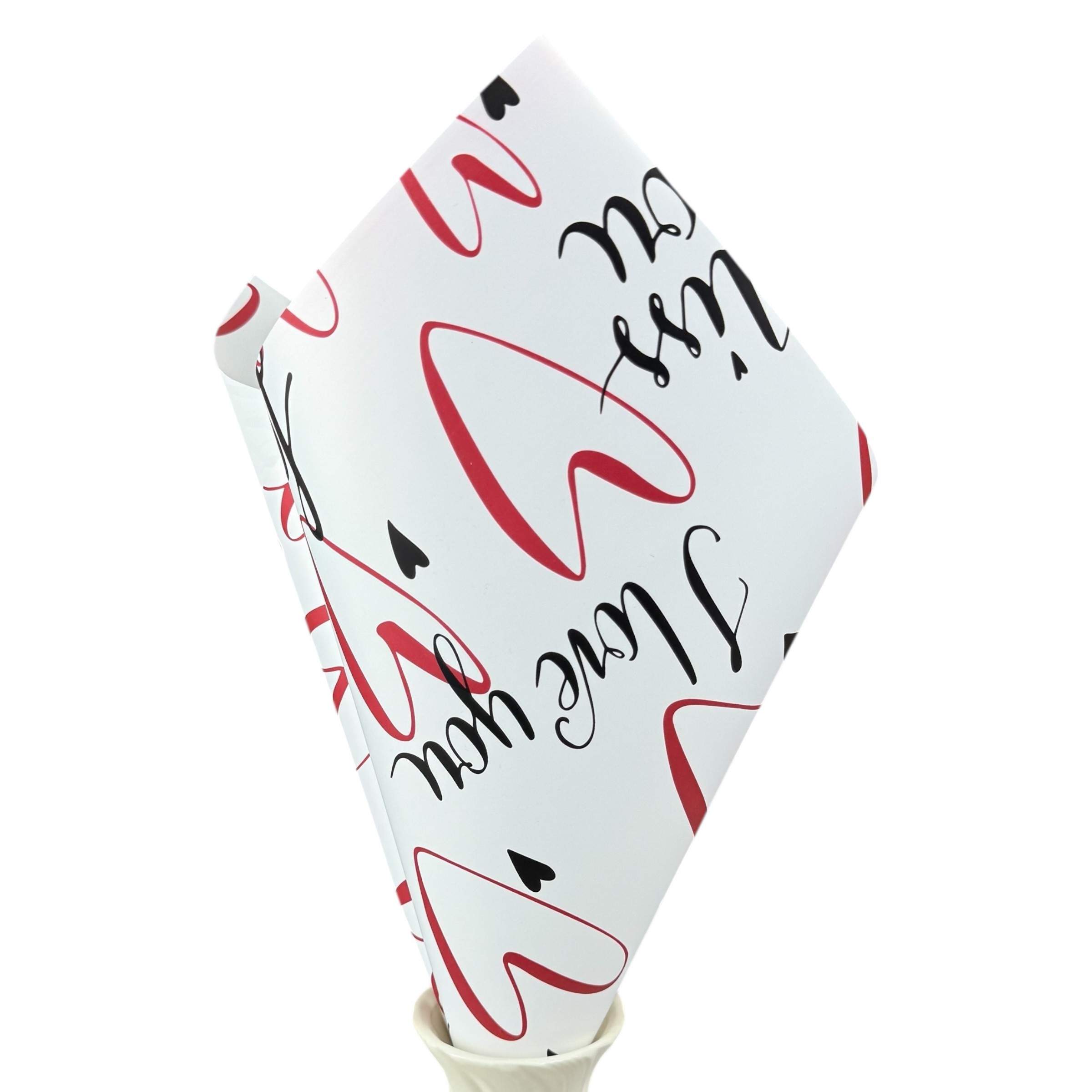 Pink and white cellophane "Love" #03