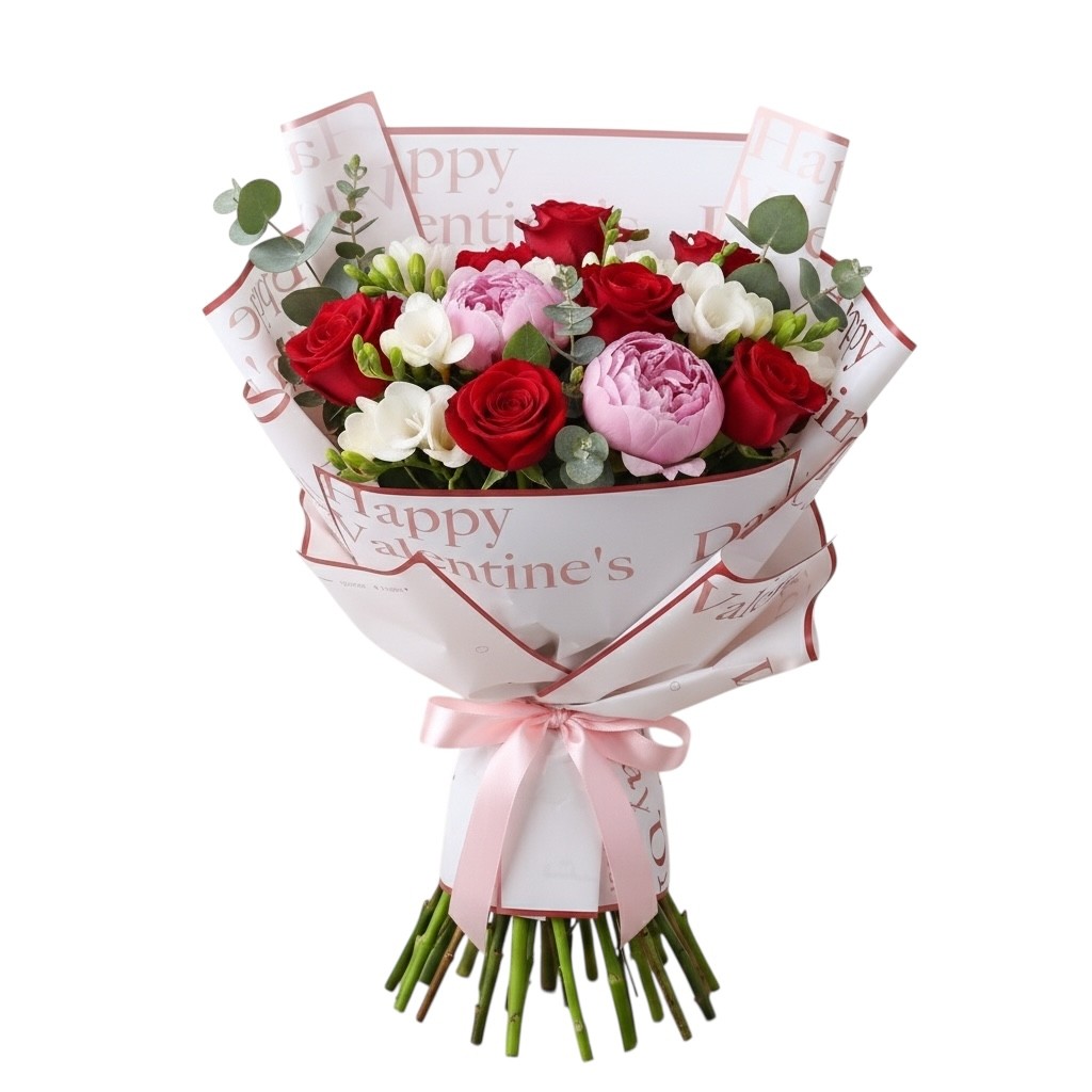 Celofan "Valentines day" roz contur #01