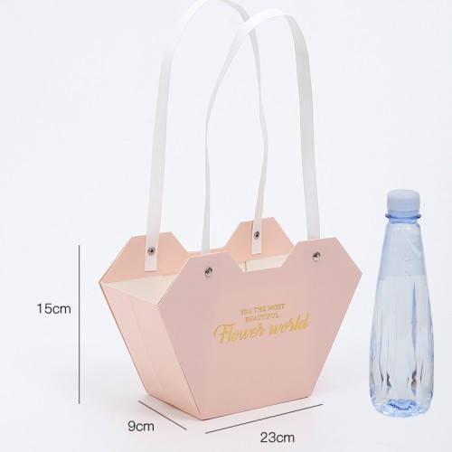 Set of 10 flower bags, 23/15/9, pink