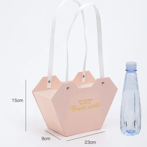 Set de 10 pungi pentru flori, 23/15/9, roz