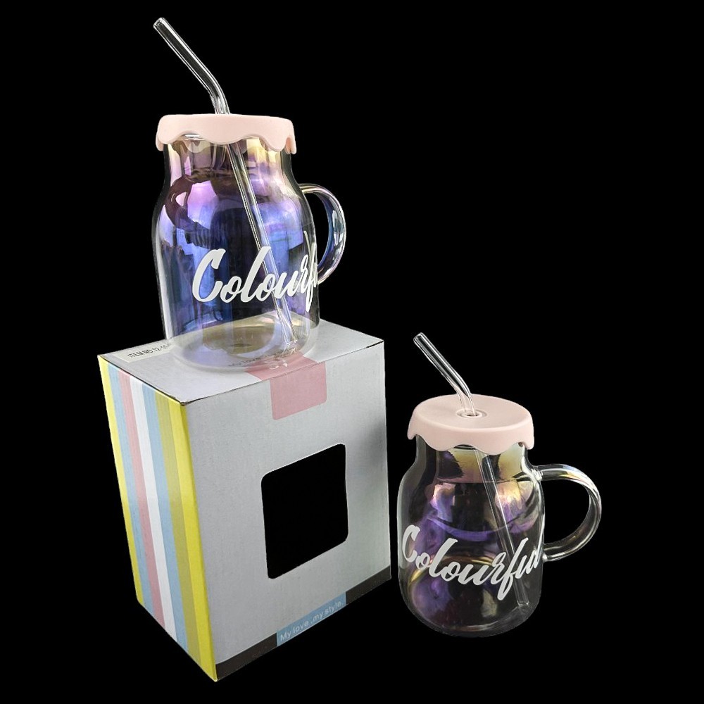 Przezroczysty szklany kubek "Colour" photo 2