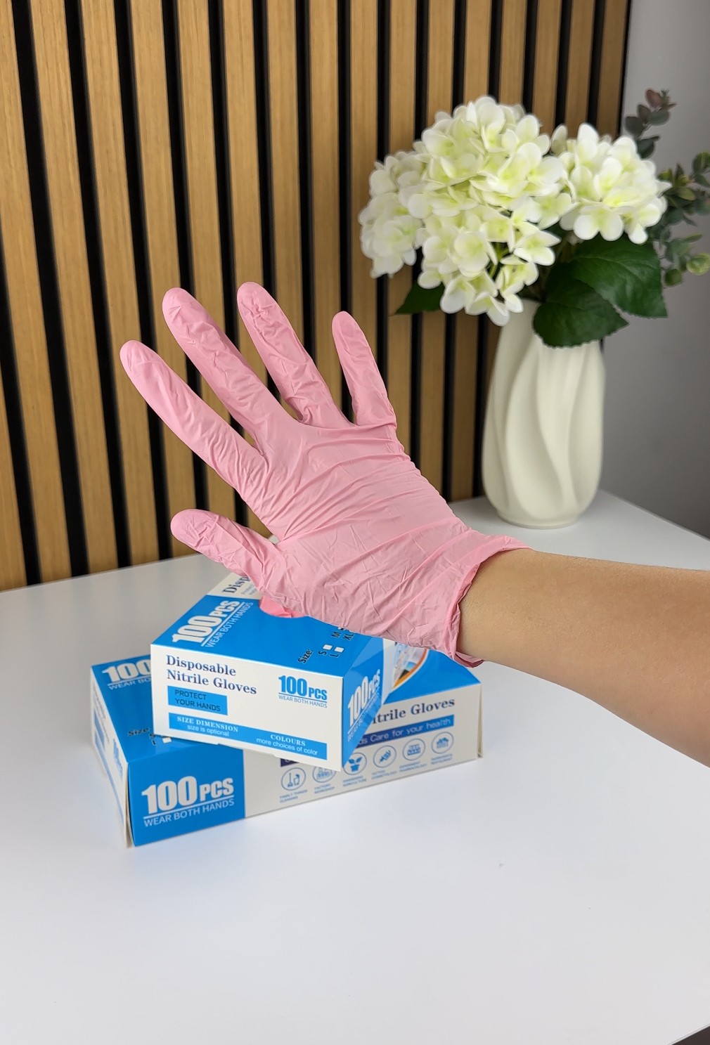 Manusi Nitrile Roz M/100 bucati