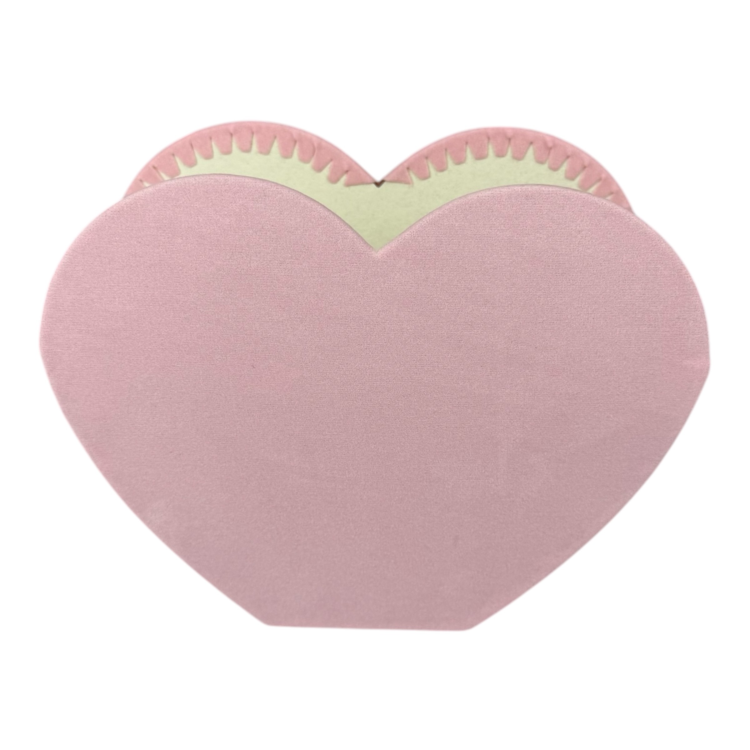 Bársony szív doboz, rózsaszín