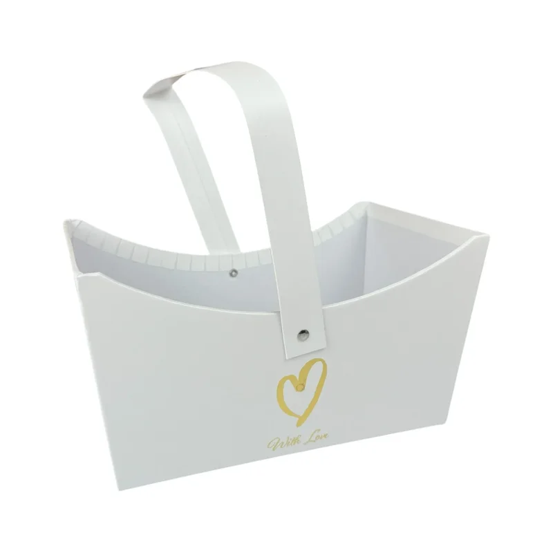 Cutie de flori „Coș”, albe