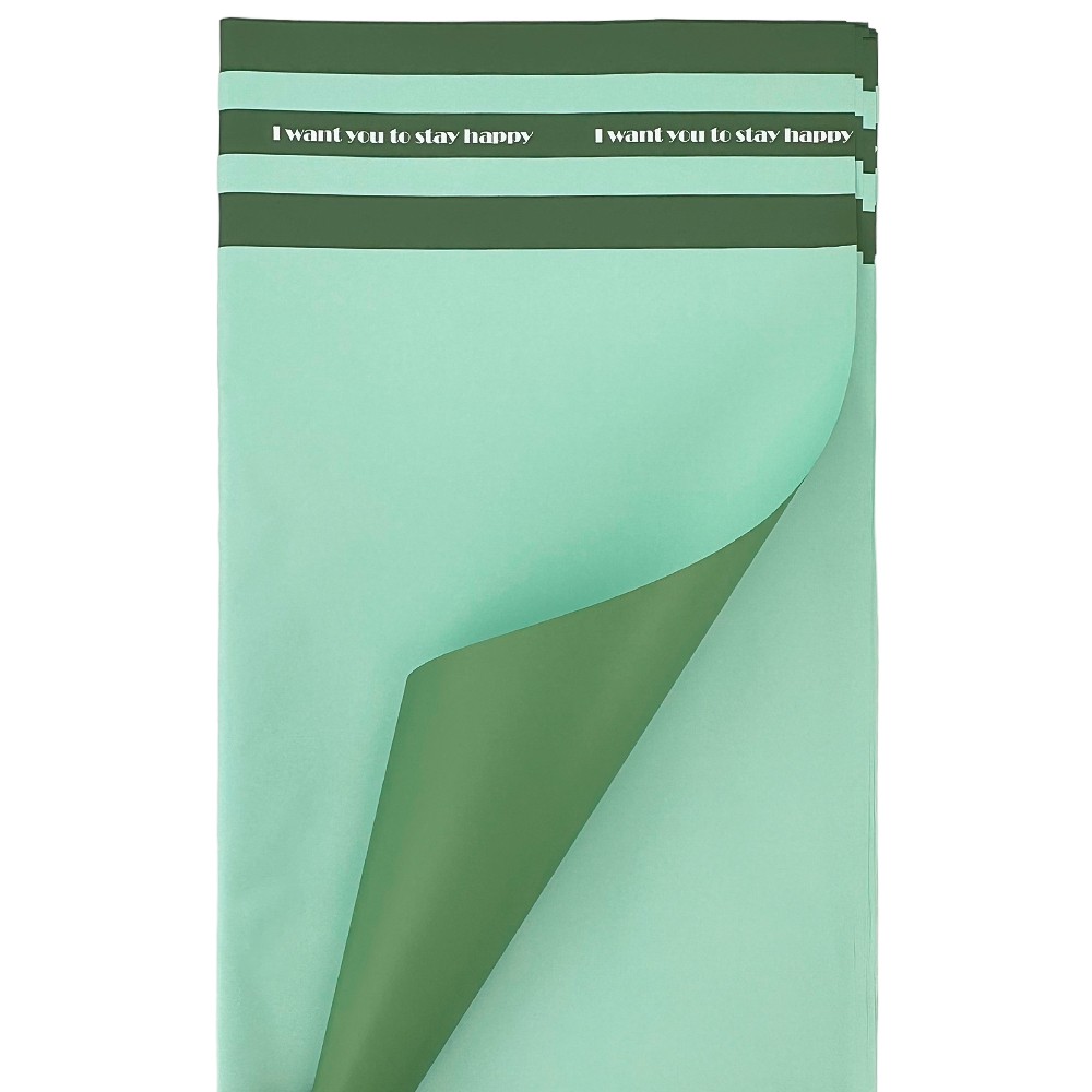 Celofan bicolor cu dungi "Maradj boldog" verde