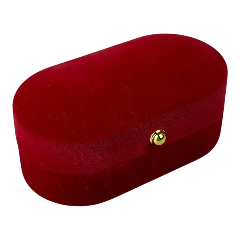 Bársony ékszerdobozok, piros, 6 db, 7.5x4x3.3