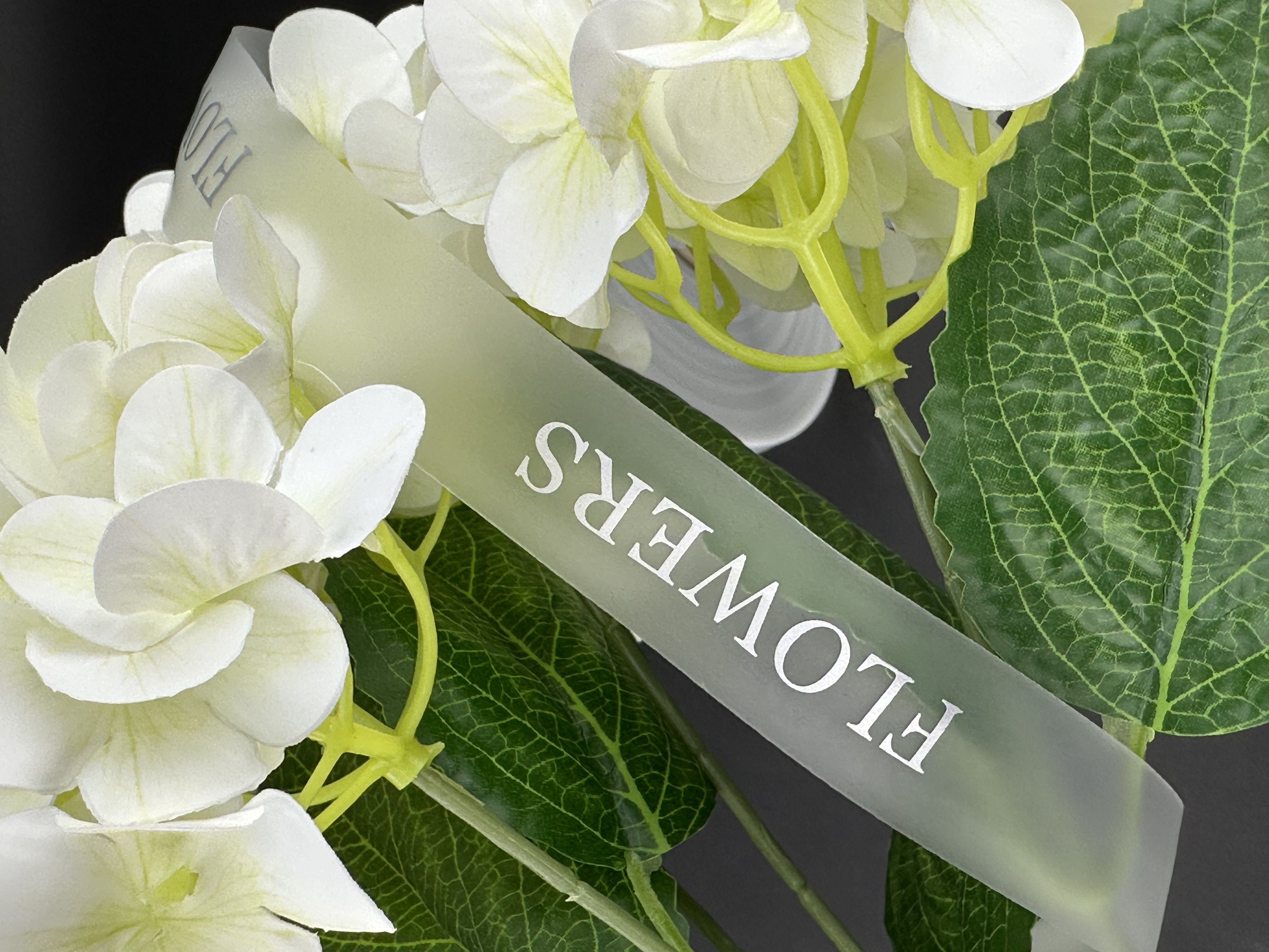 Silicone tape with silver inscription Flowers 2.5 cm by 137.16 m photo 4