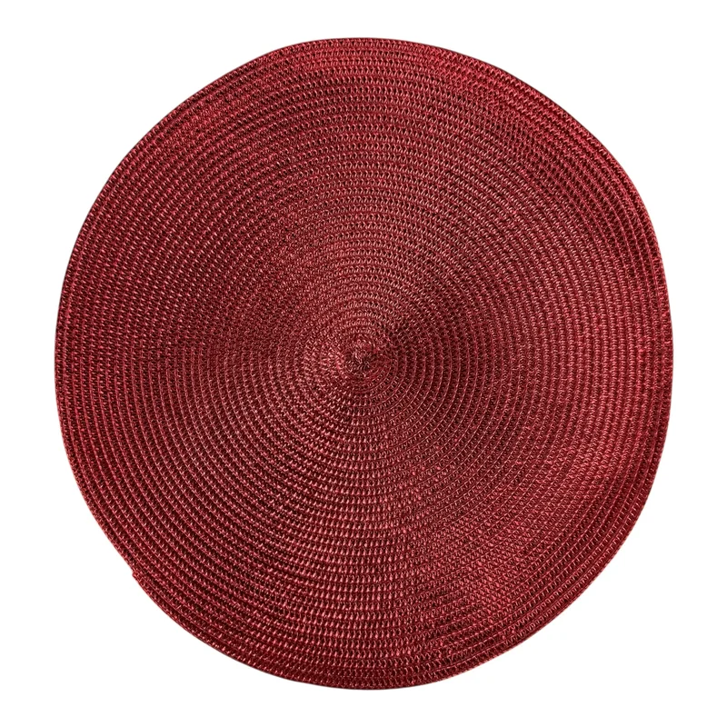 Комплект от 6 поставки за чинии, изработени от PVC, топлоизолиращи и нехлъзгащи се, червен цвят, модел "Casa Chic"