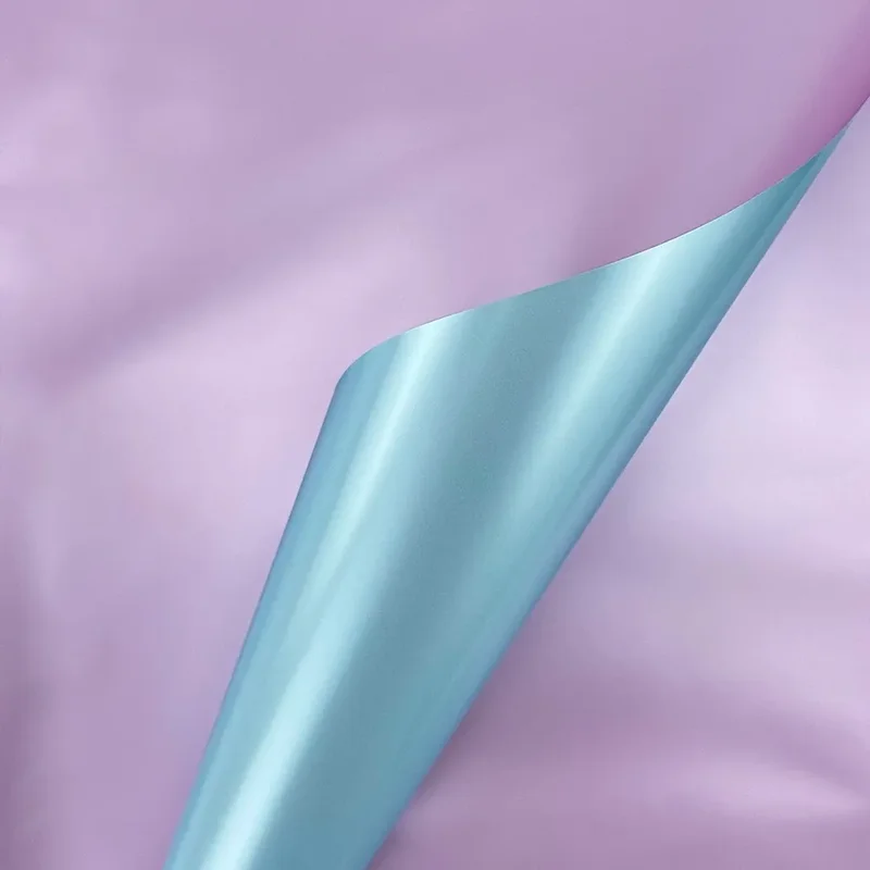 Celofan bicolor liliac-albastru cu sidef "Dublu"