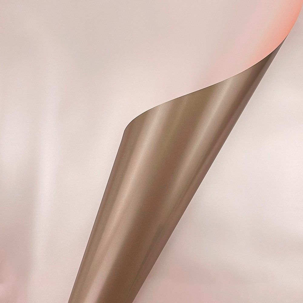 Двуцветен кремаво-бронзов целофан с перла "Double"