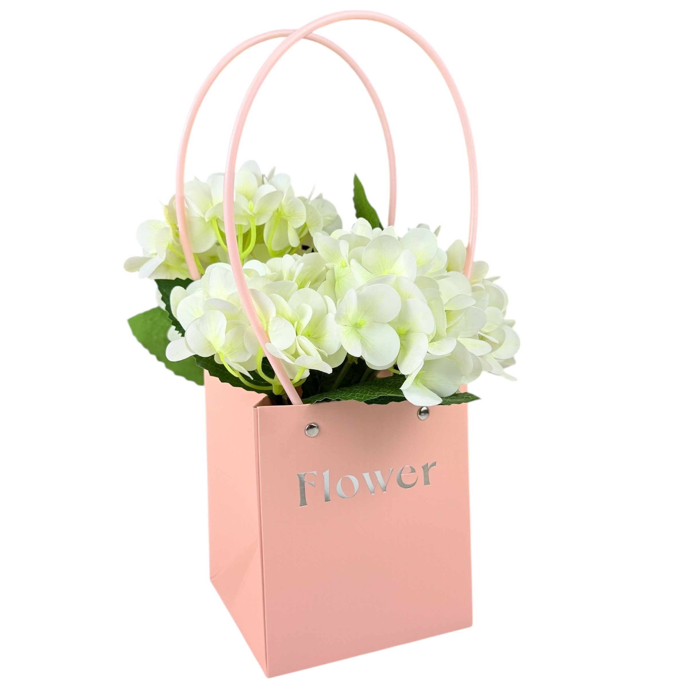 Комплект от 10 пакета с розови цветя "Цвете #2" 13x12.5x15