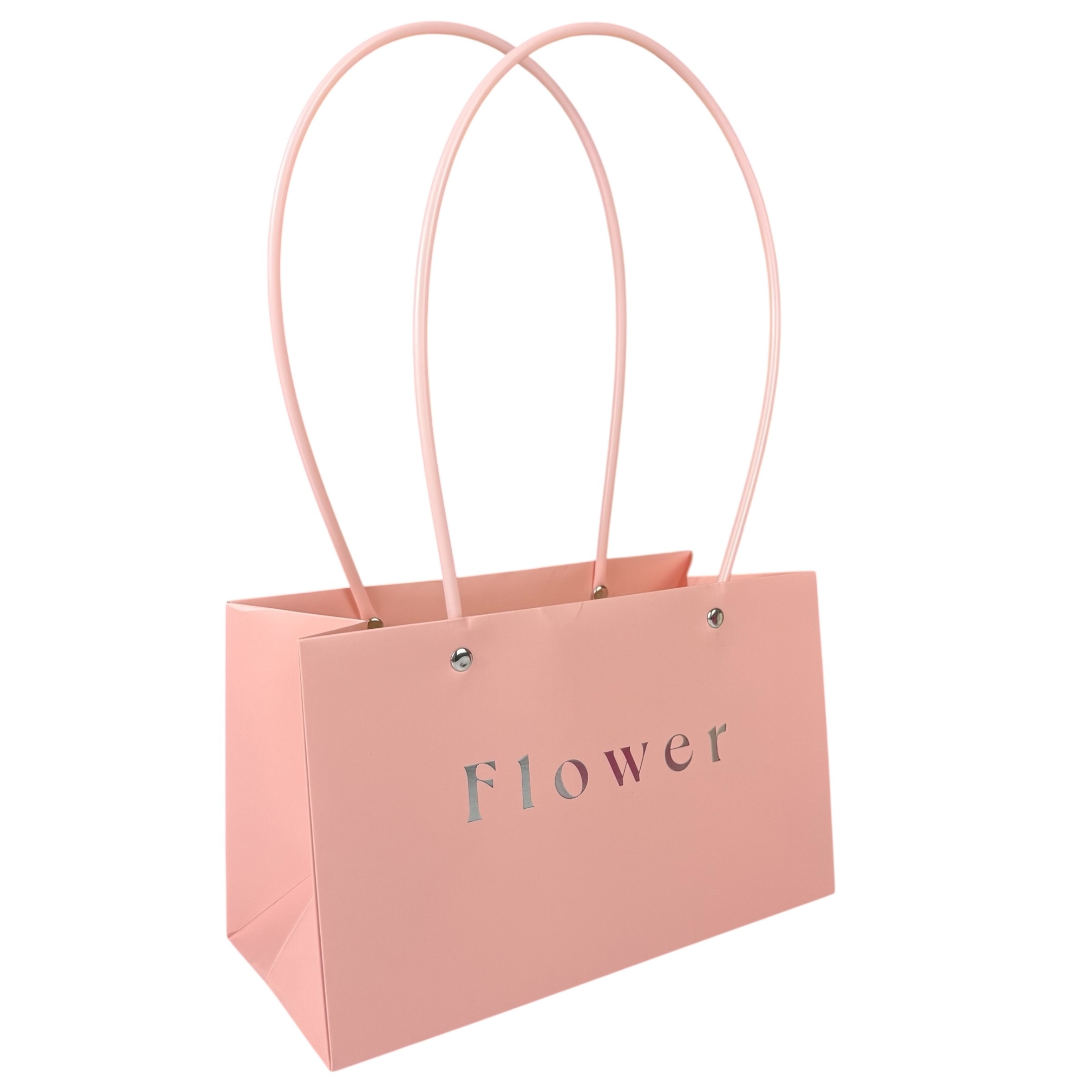 Комплект от 10 розови пакета с цветя "Цвете #3" 22x10.5x13.5 photo 2