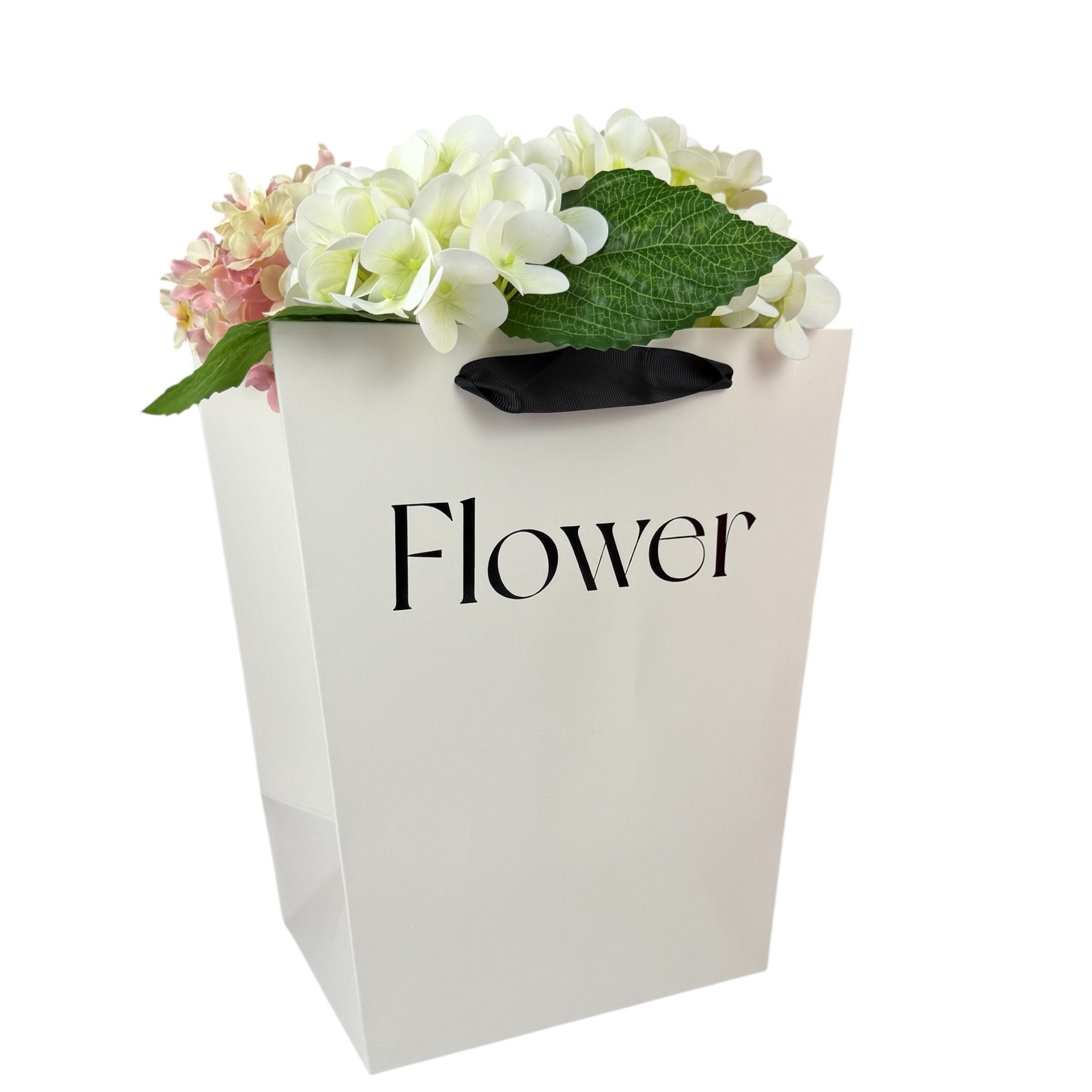 Комплект от 10 пакета с бели цветя "Цвете #4" 25.5x20.5x20.5x30