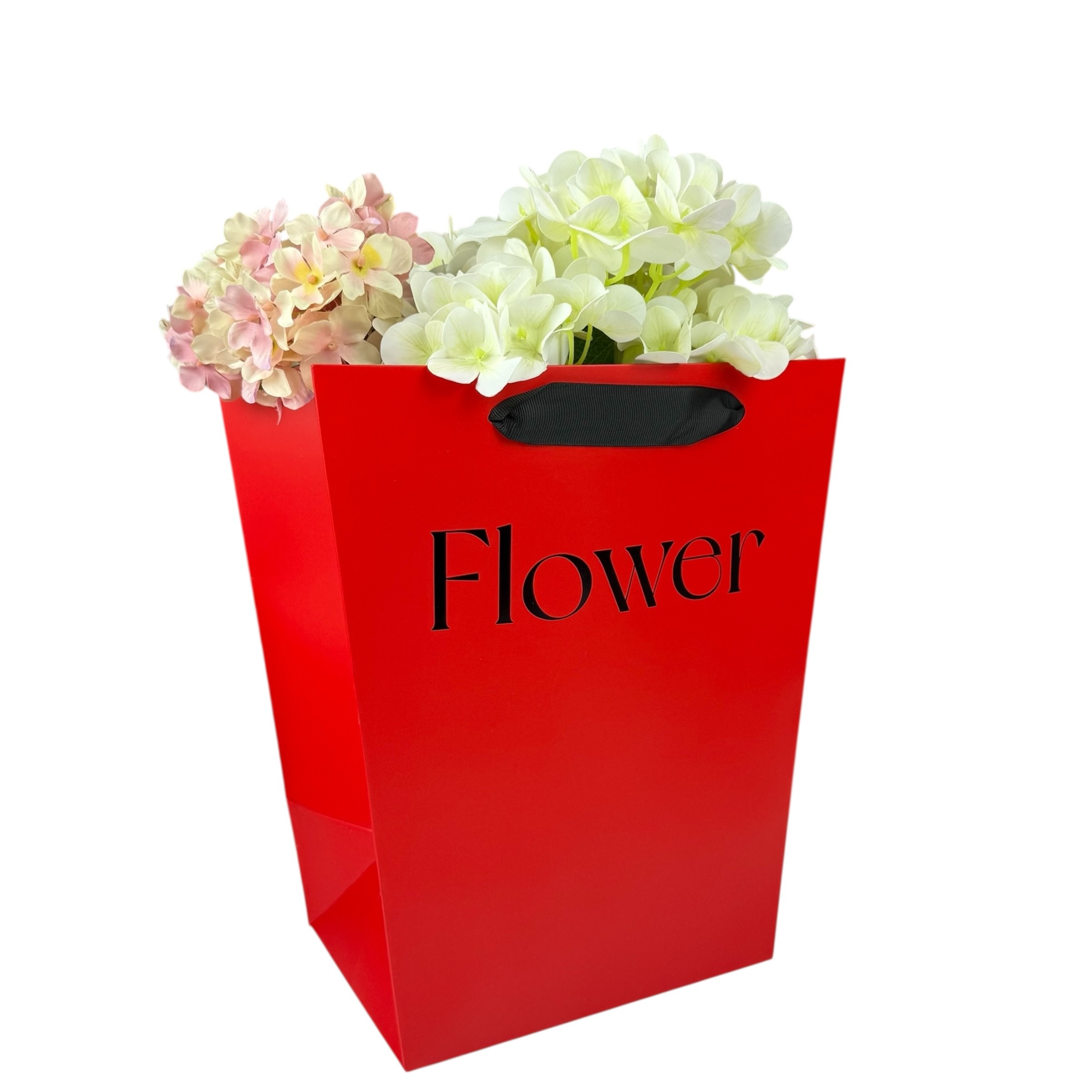 Комплект от 10 пакета с цветя в червено "Цвете #4" 25.5x20.5x20.5x30