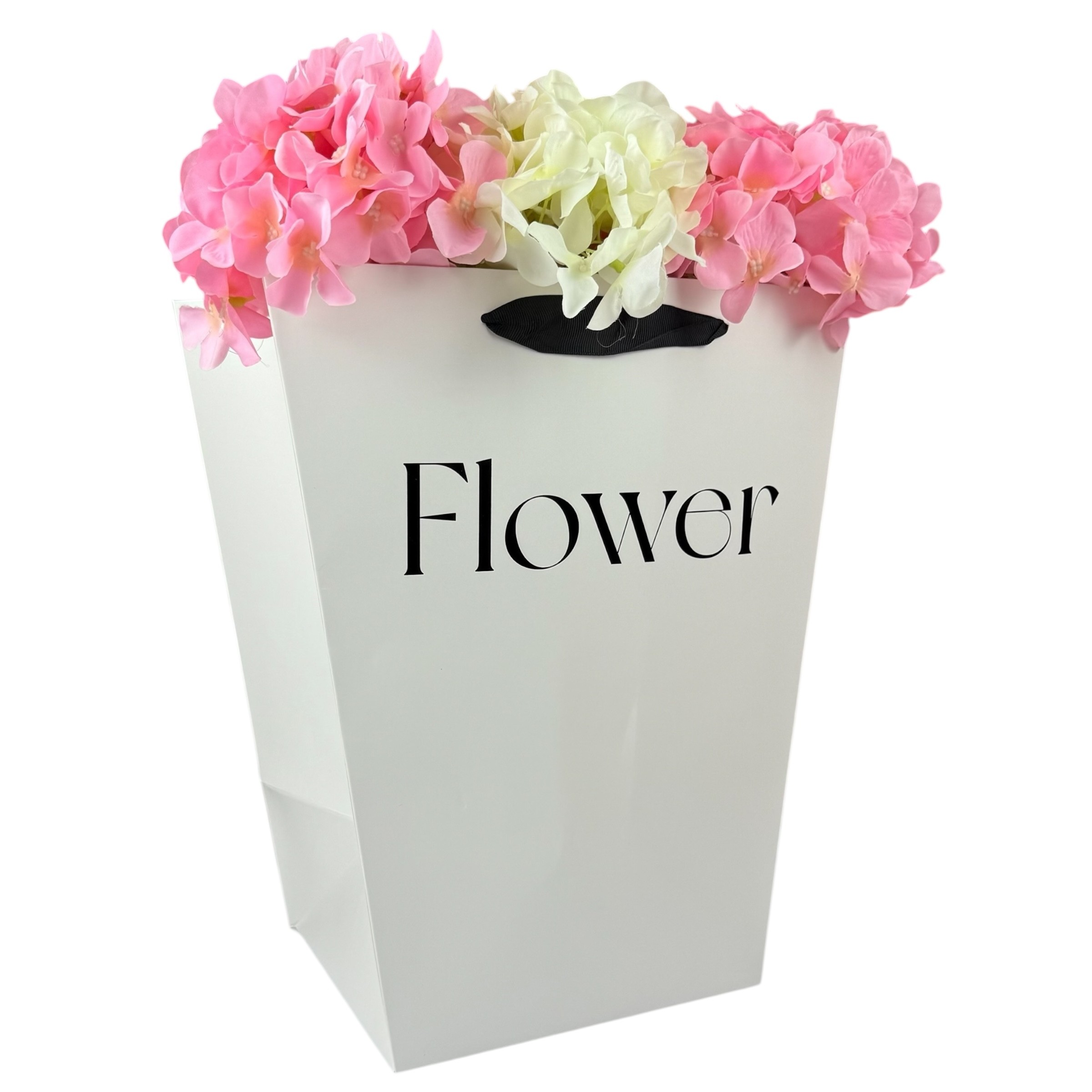 Set of 2 white flower packages "Flower #5" 30x20x34