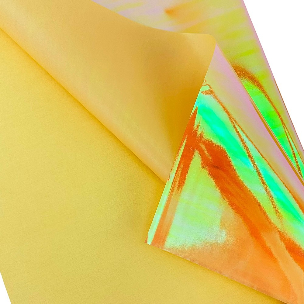 Двустранен жълт целофан с холограмен ефект Galaxy photo 2